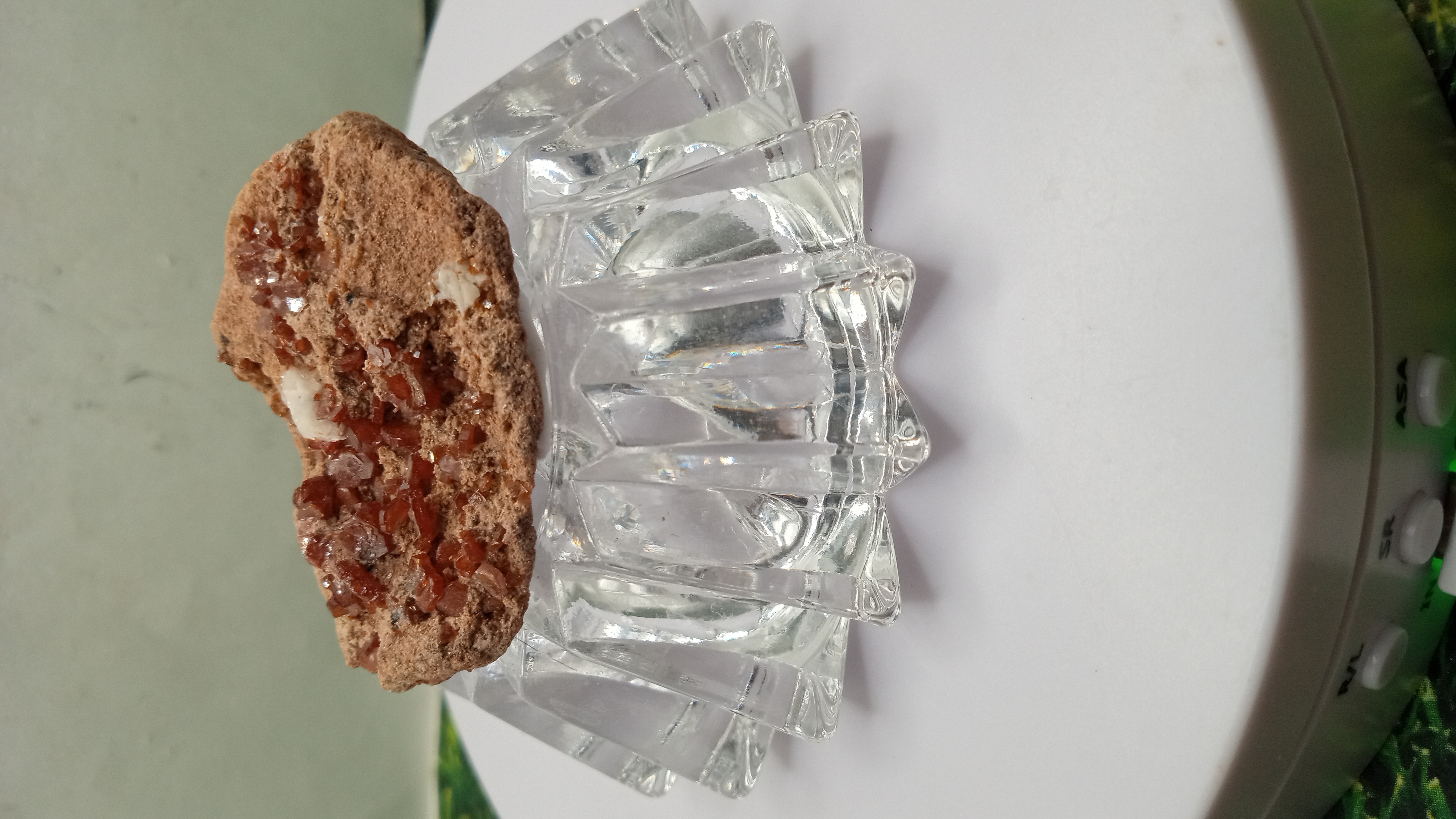 Vanadinite Mineral Specimen w / Glass Stand Mibladen, Morocco