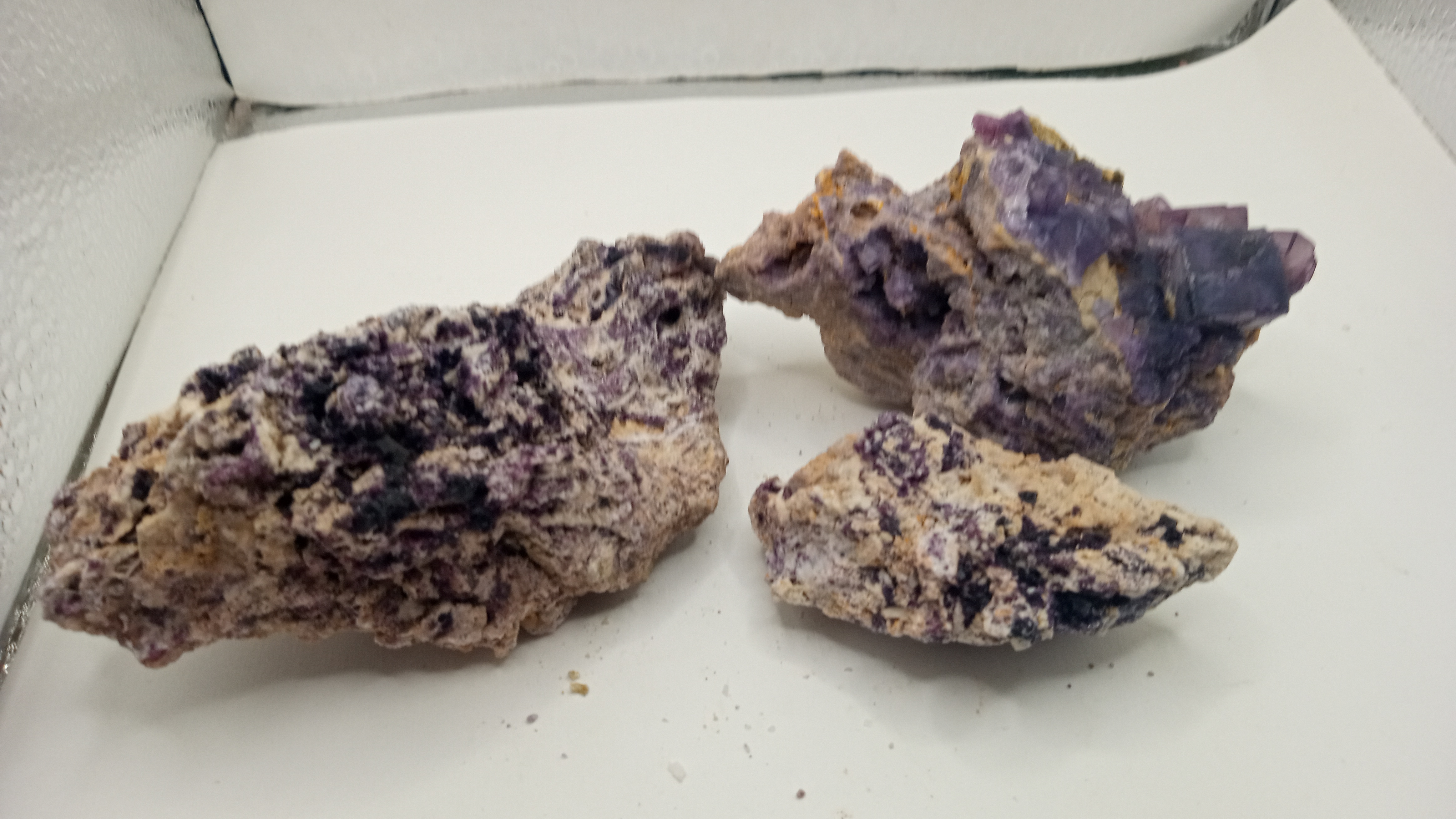 Unique Dark Purple Fluorite - ( 3 ) Included - Blanchard Mine New Mexico