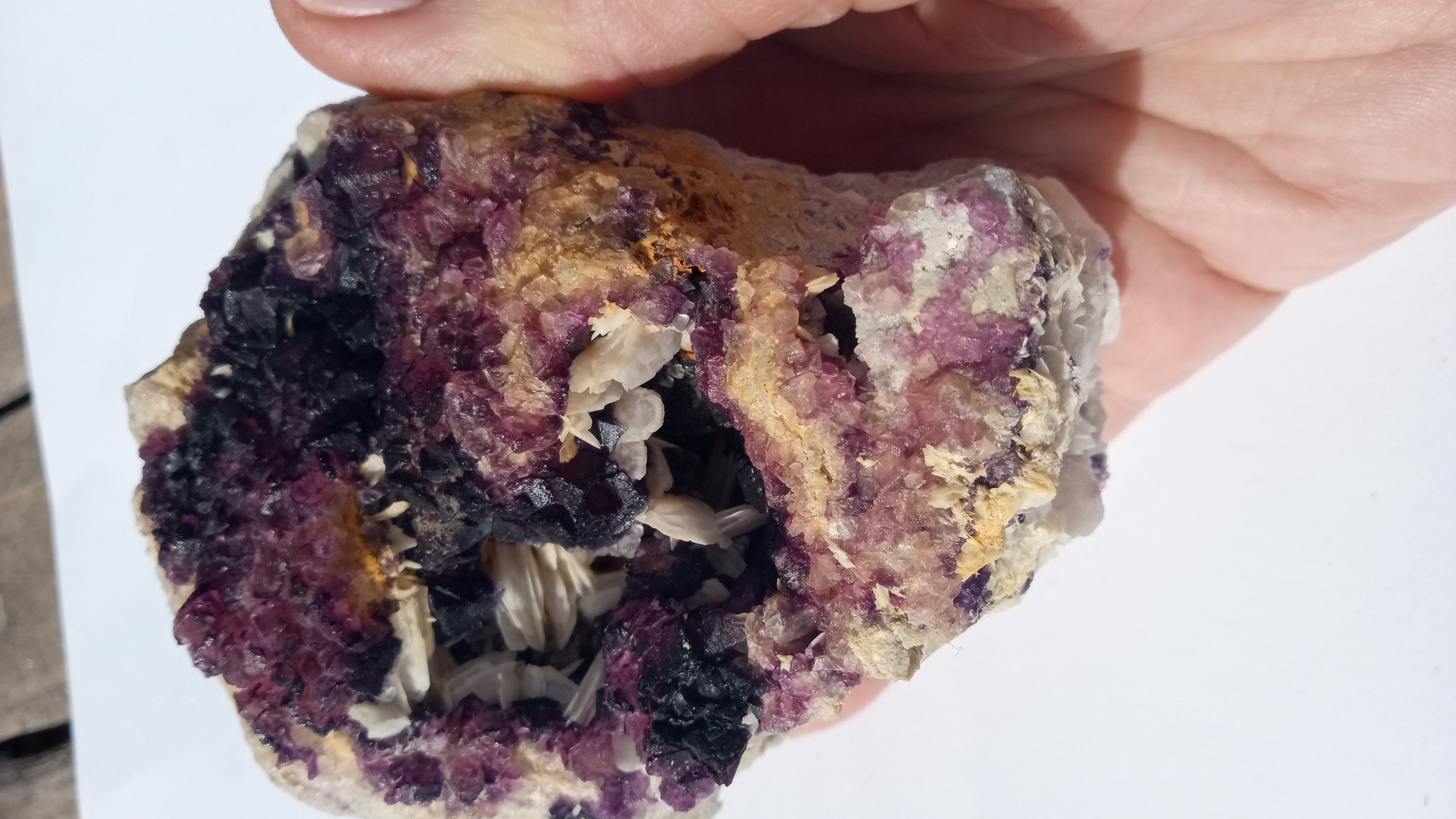 Dark Purple & Raspberry Fluorite w/ Barite blades