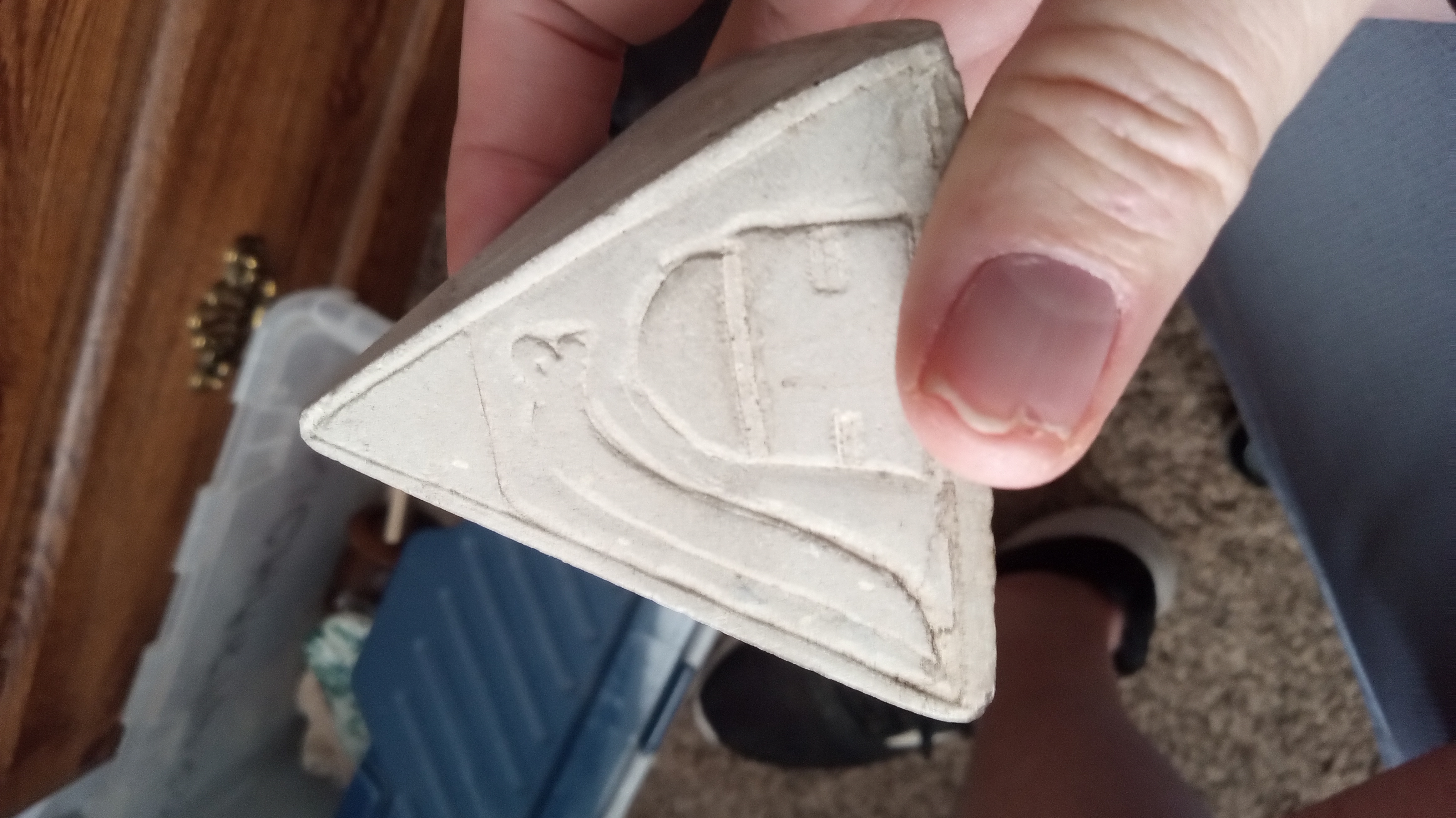 Veined Rock shaped like Pyramid with Symbols - Found in Unmarked Ghost Town NM