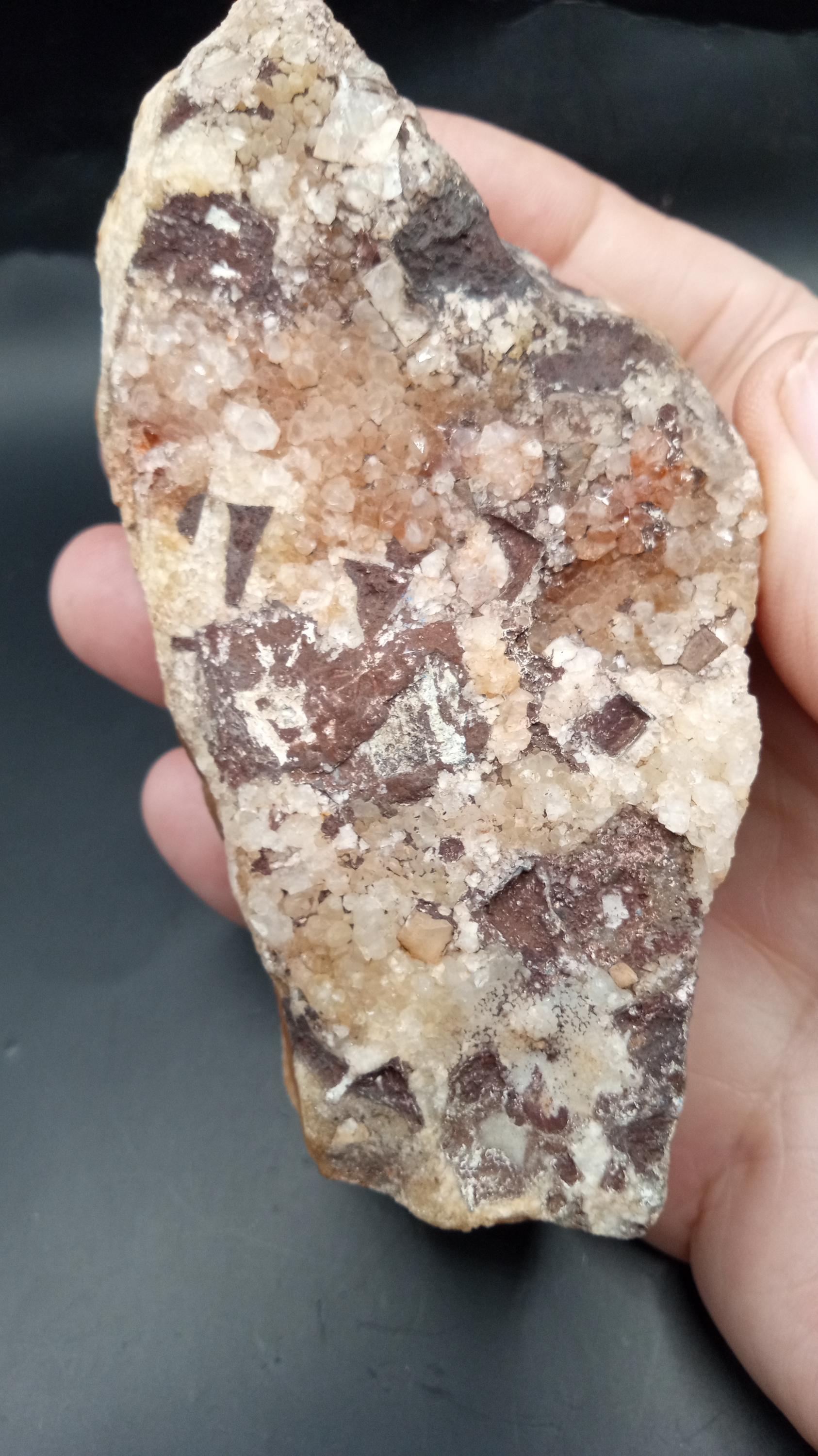 Orange Calcite Crystals Mineral Specimen -