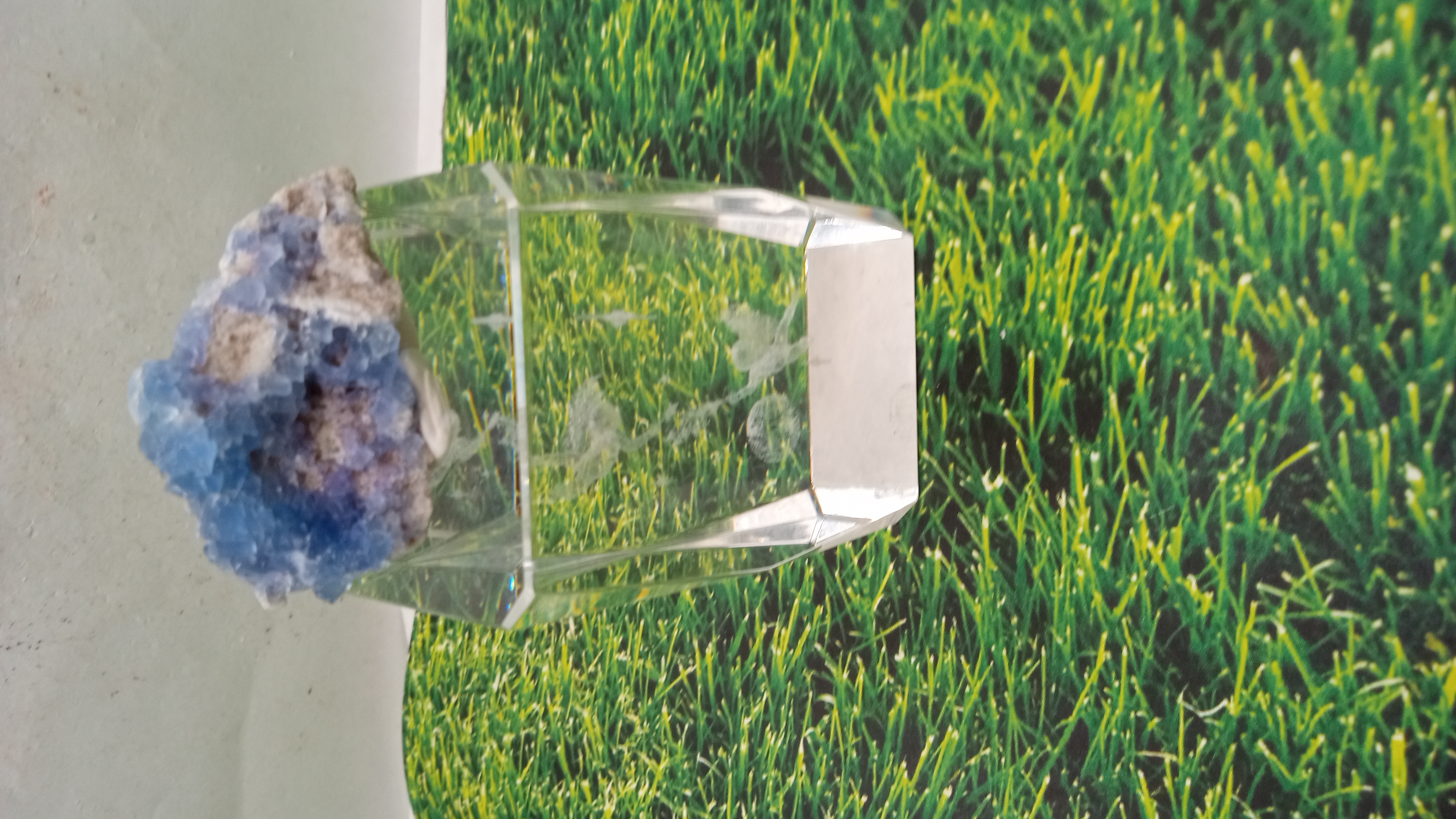 Beautiful Blue Fluorite on Clear Stand - Blanchard Mine - New Mexico -