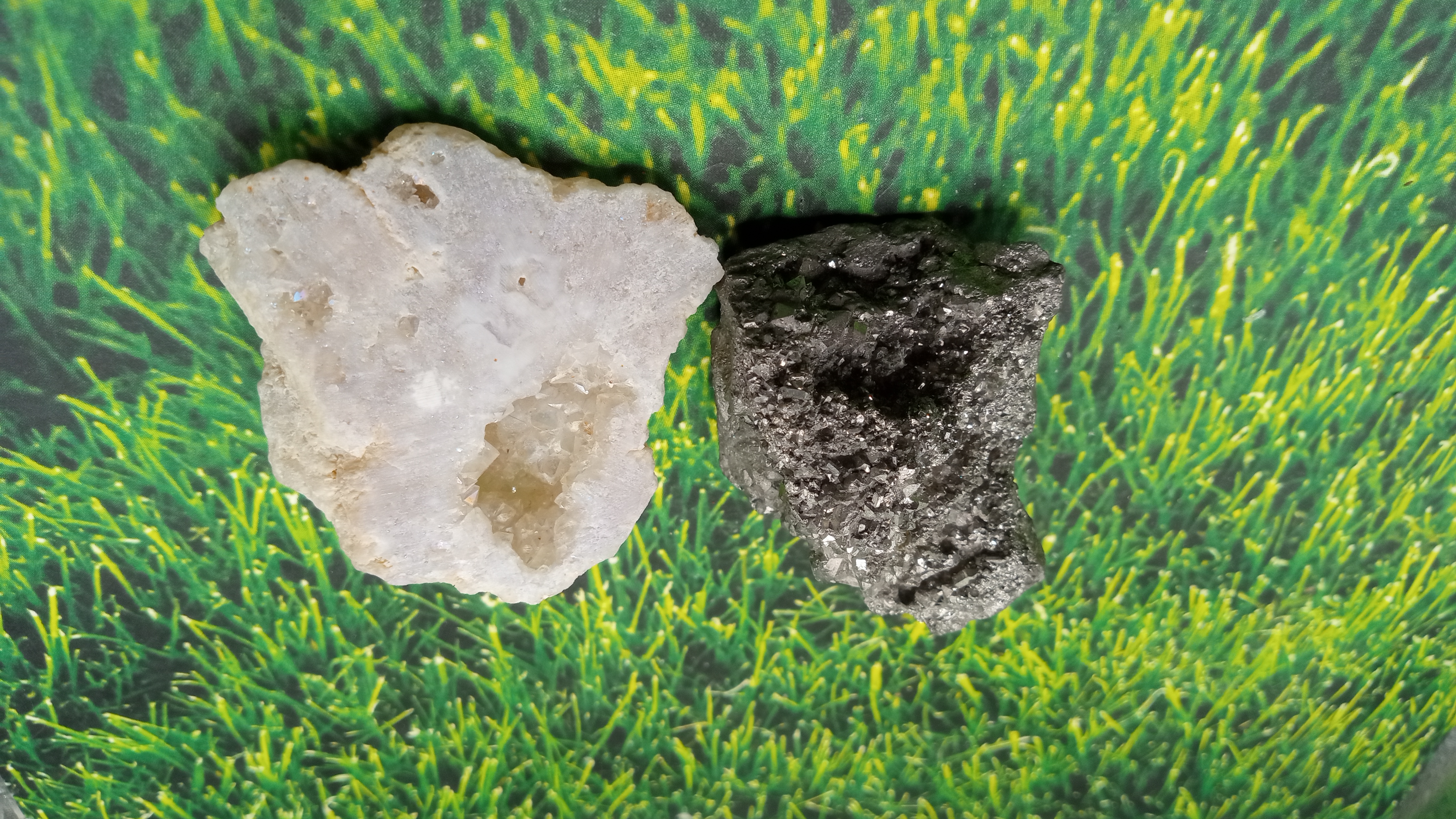 Silver Aura Druzy Crystal / Clear Crystal ~ ( 2 ) Included - 