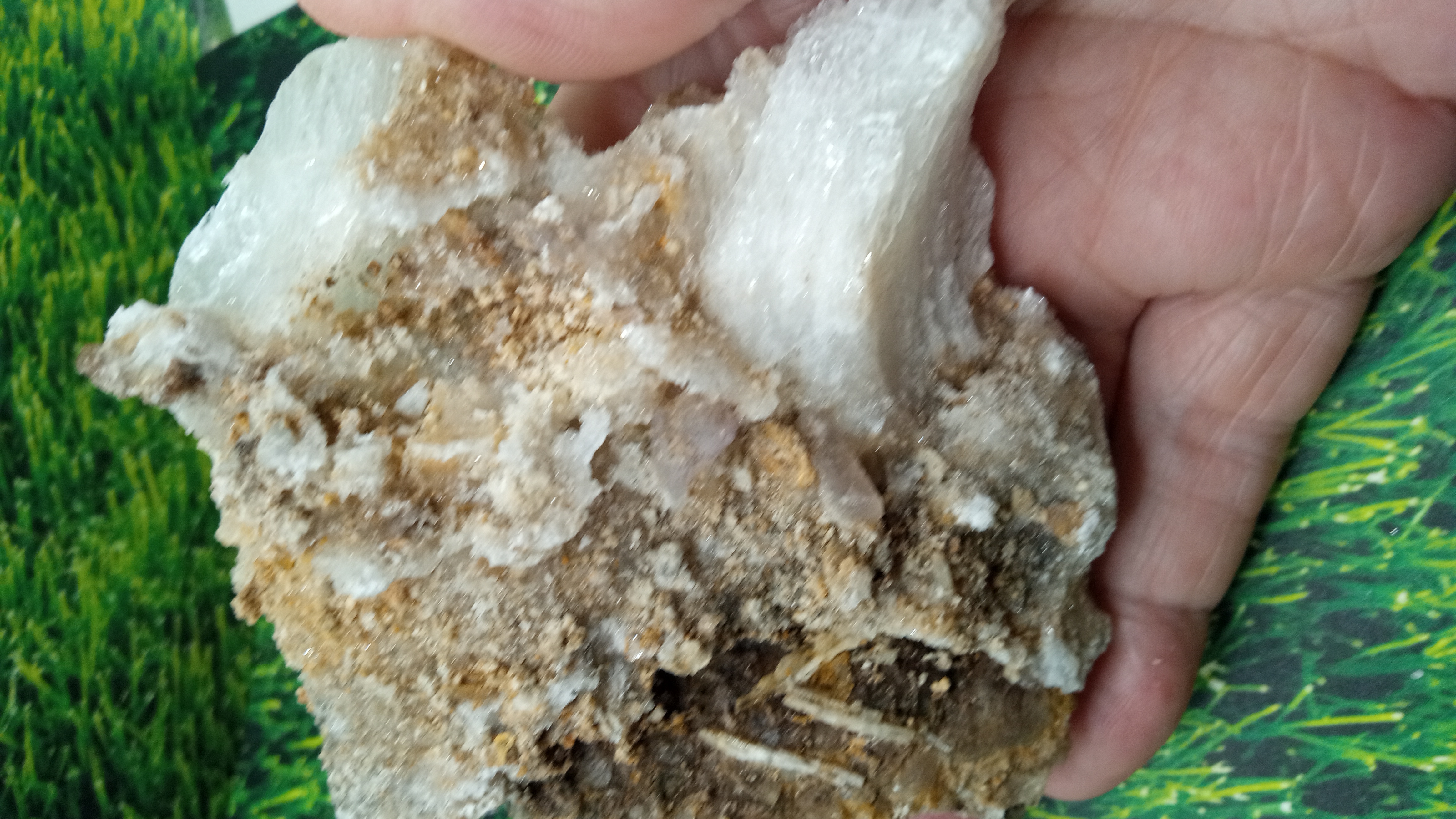 Selenite / Quartz / Orange Calcite Mineral Specimen - NM -