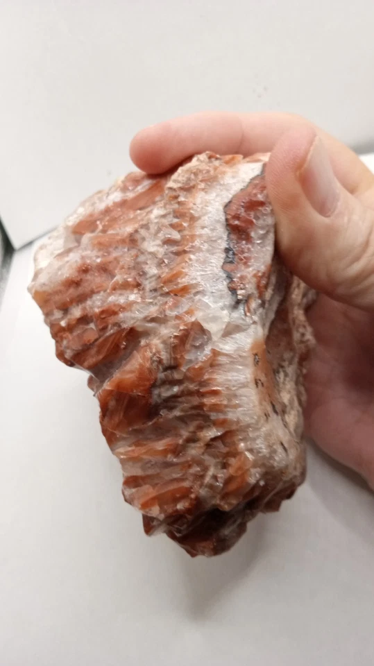 Beautiful Unique Red with White Calcite Specimen