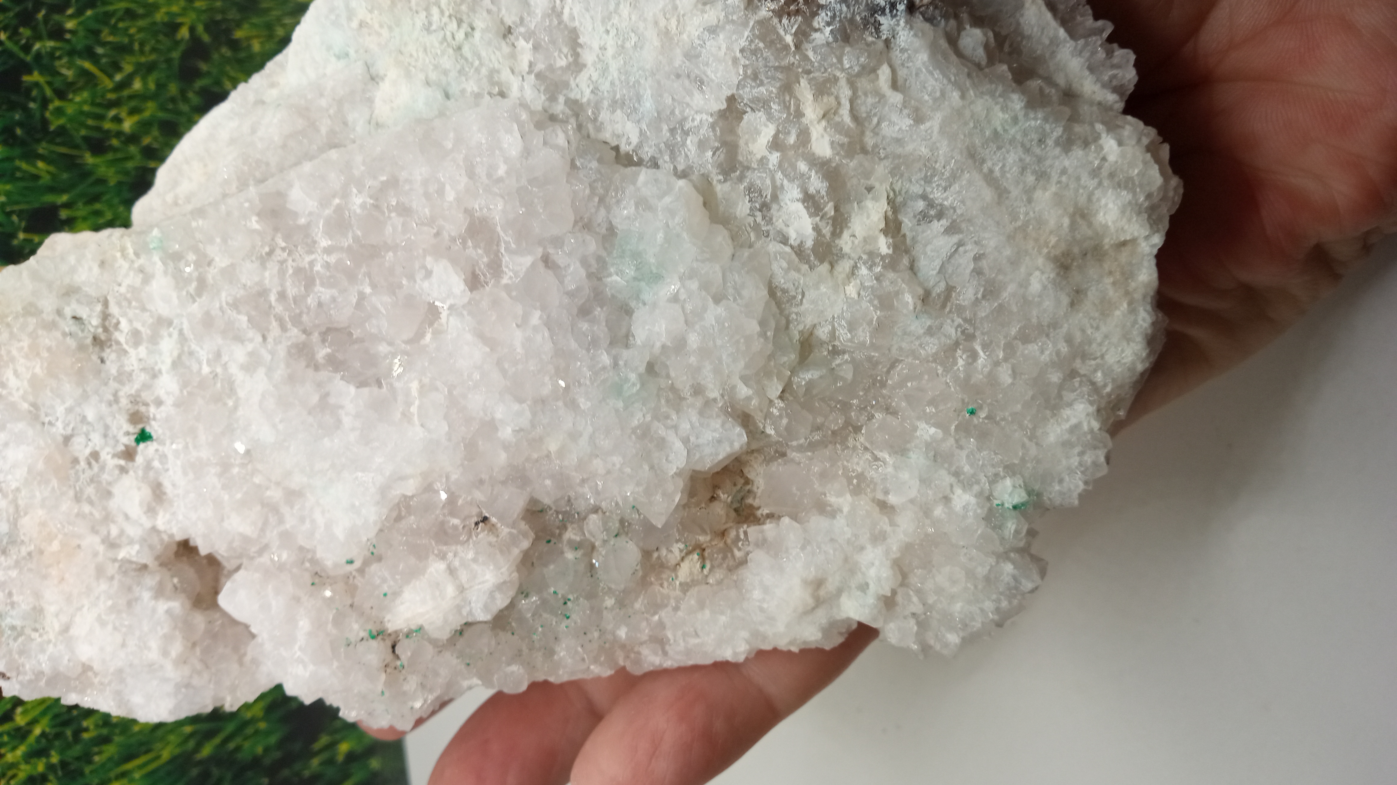 Stunning Large Blue Fluorite w/ Malachite Specimen New Mexico -