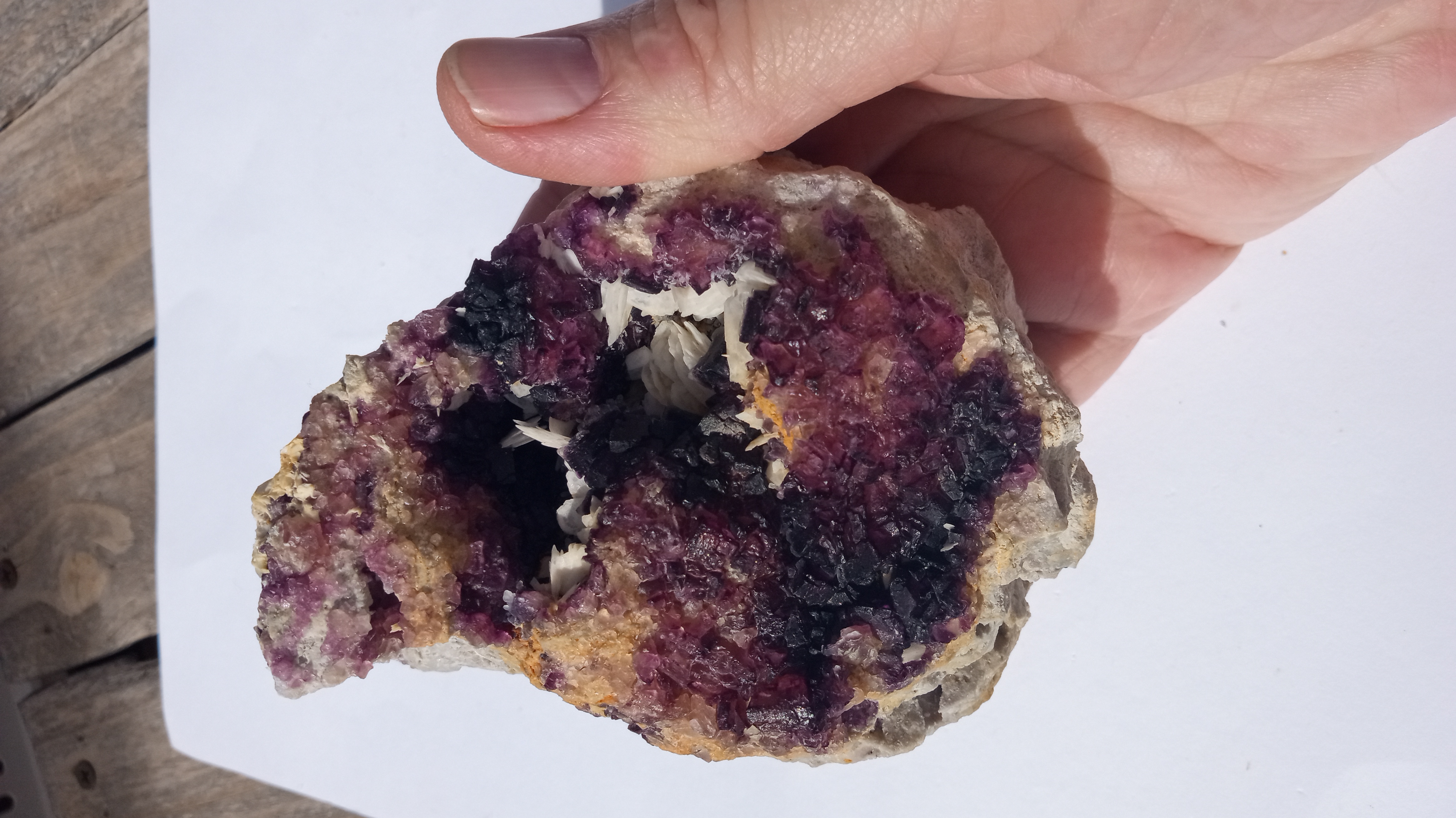 Dark Purple & Raspberry Fluorite w/ Barite blades