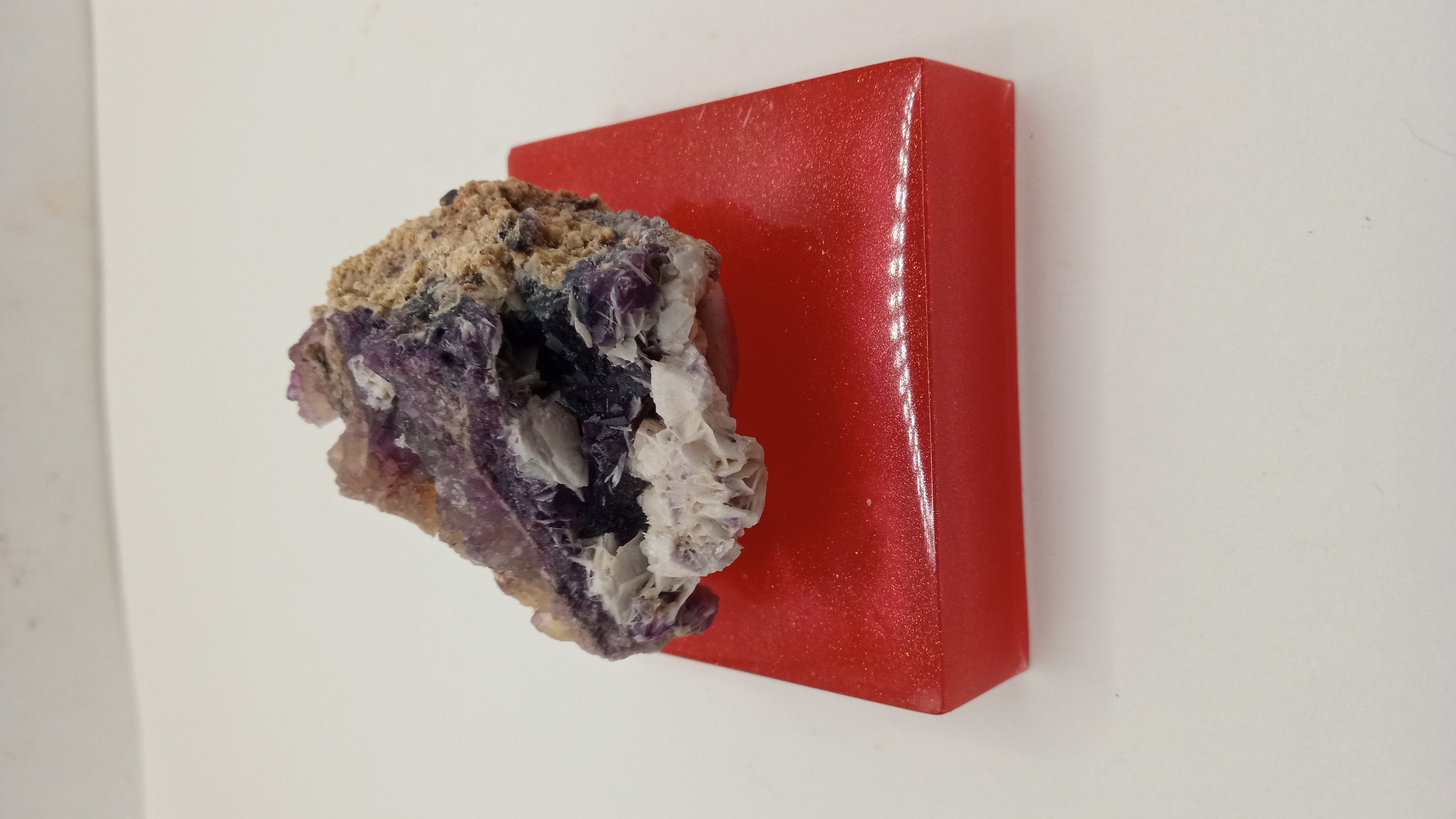 Purple fluorite light & Violet colors - on Stand - New Mexico -