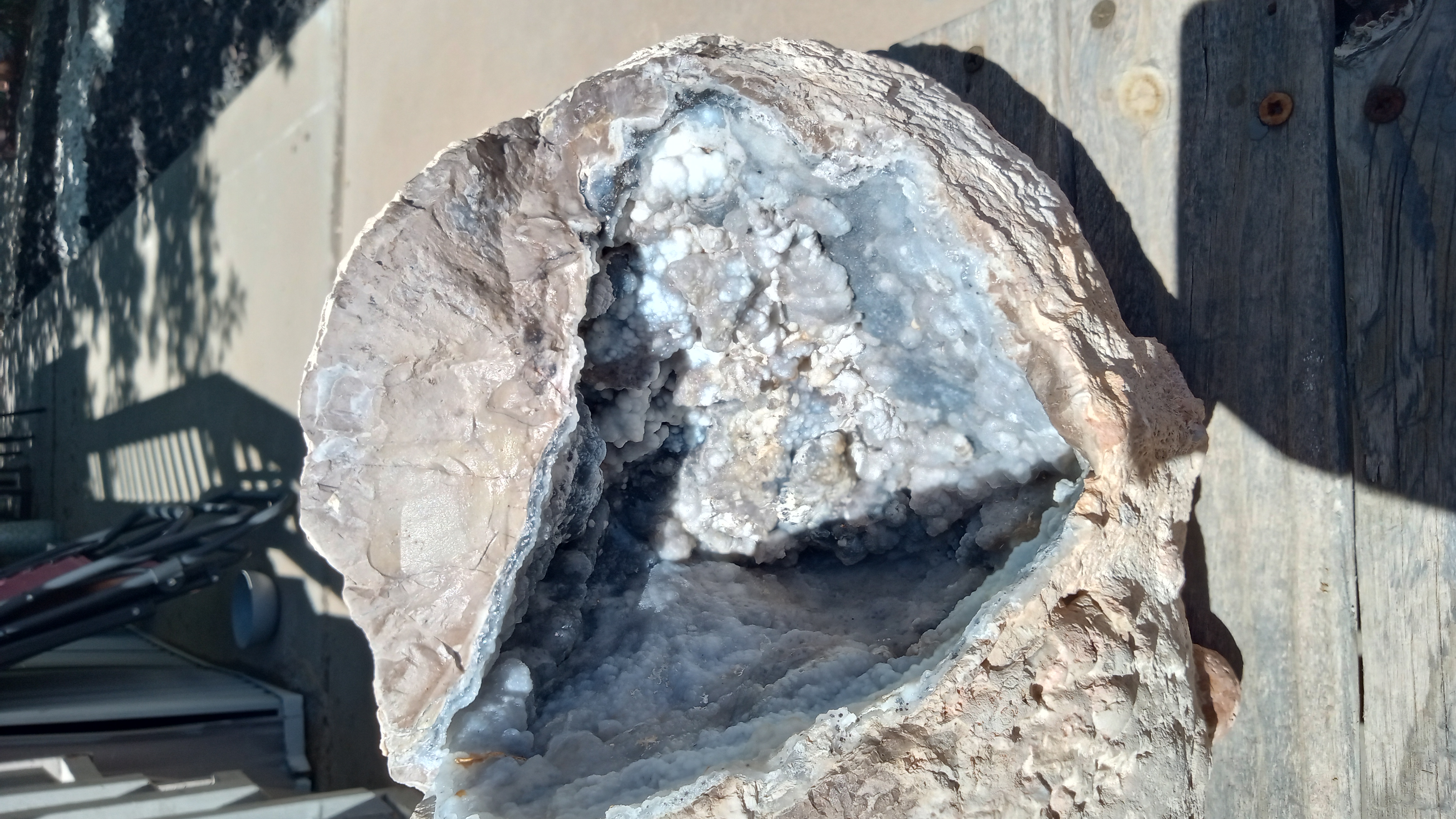 Giant Blue Druzy chalcedony  Geode Mineral Specimen Just Under 20 LBS