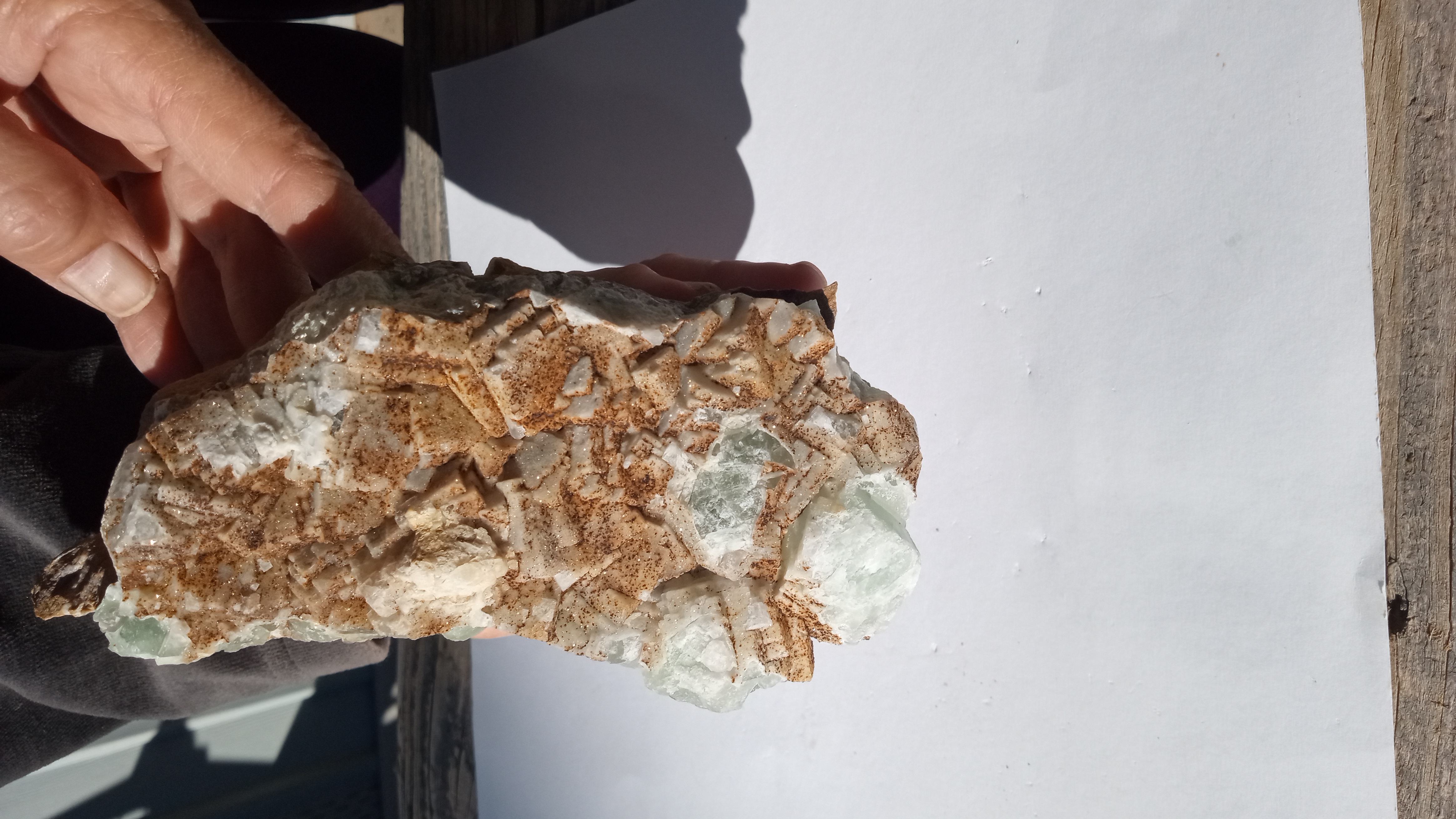 Beautiful Clear & Green Calcite w/ brown colors