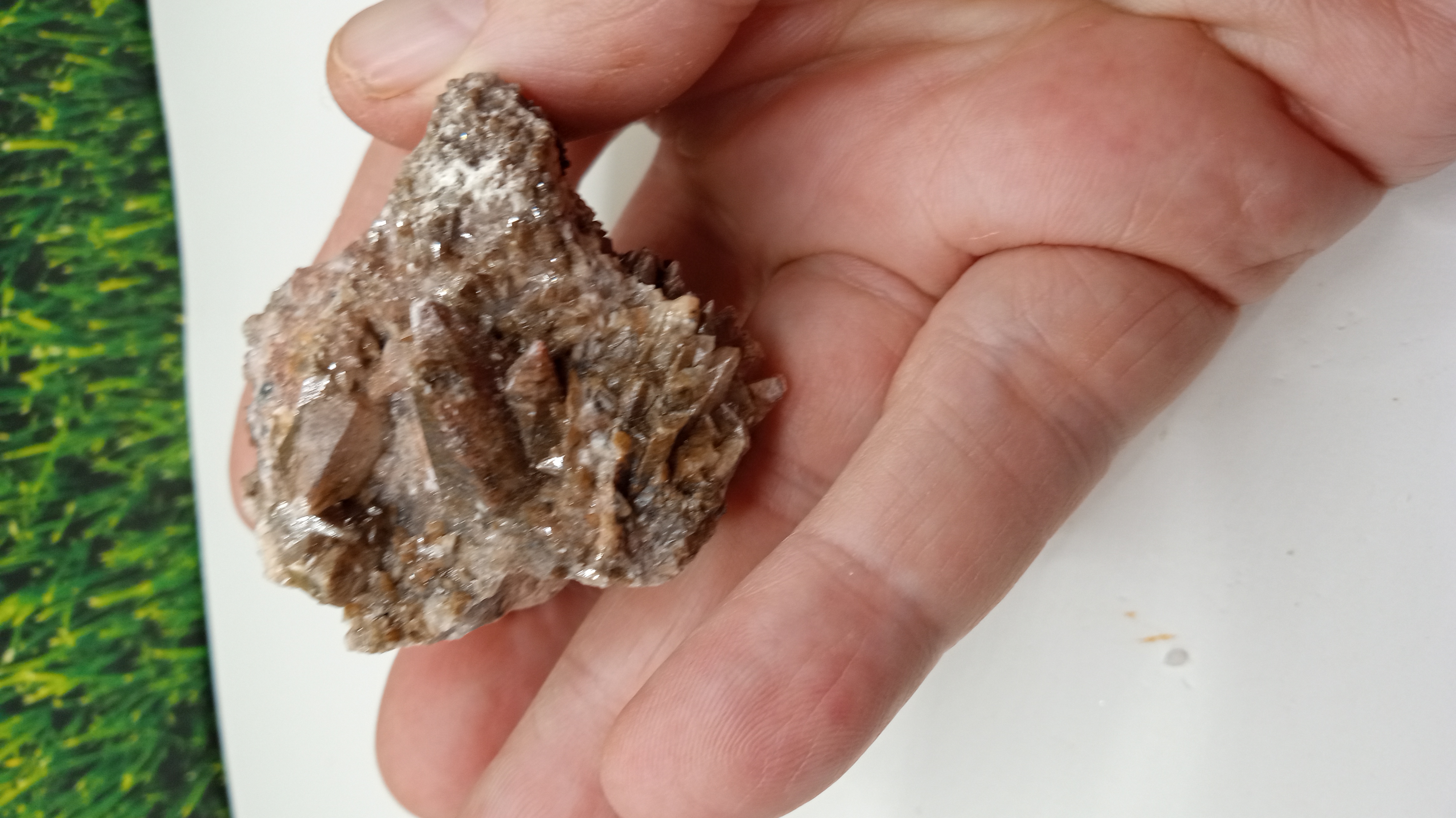 DOGTOOTH CALCITE W/ QUARTZ MINERAL SPECIME