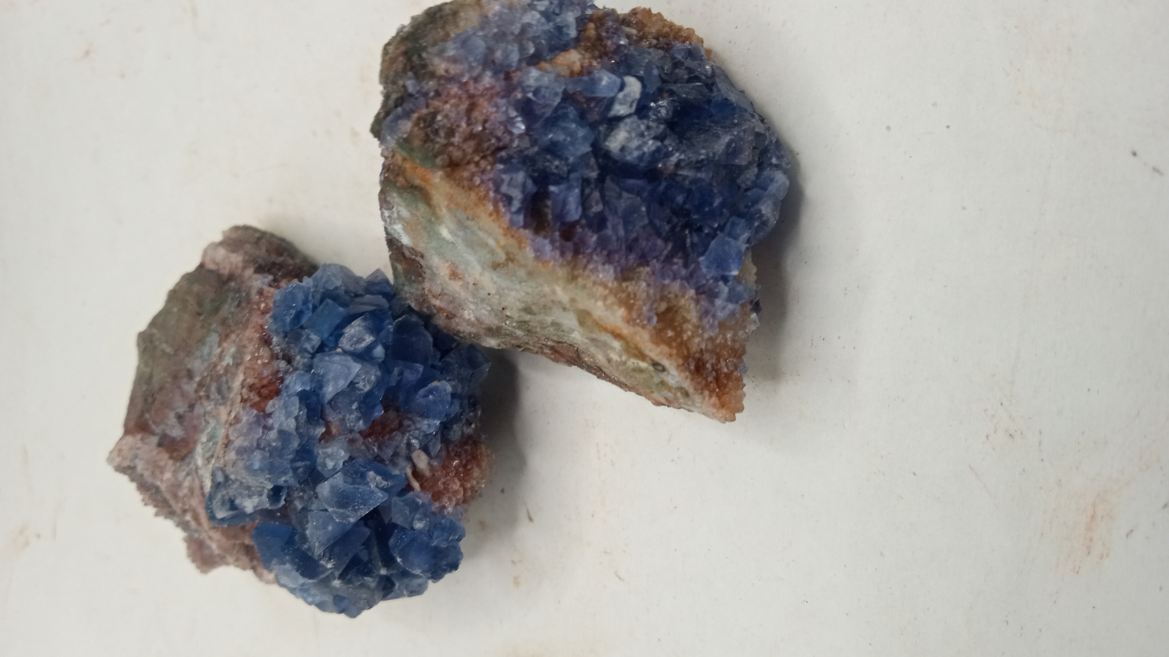 Blue Dark Fluorite Mineral Specimens ( 2 ) Included