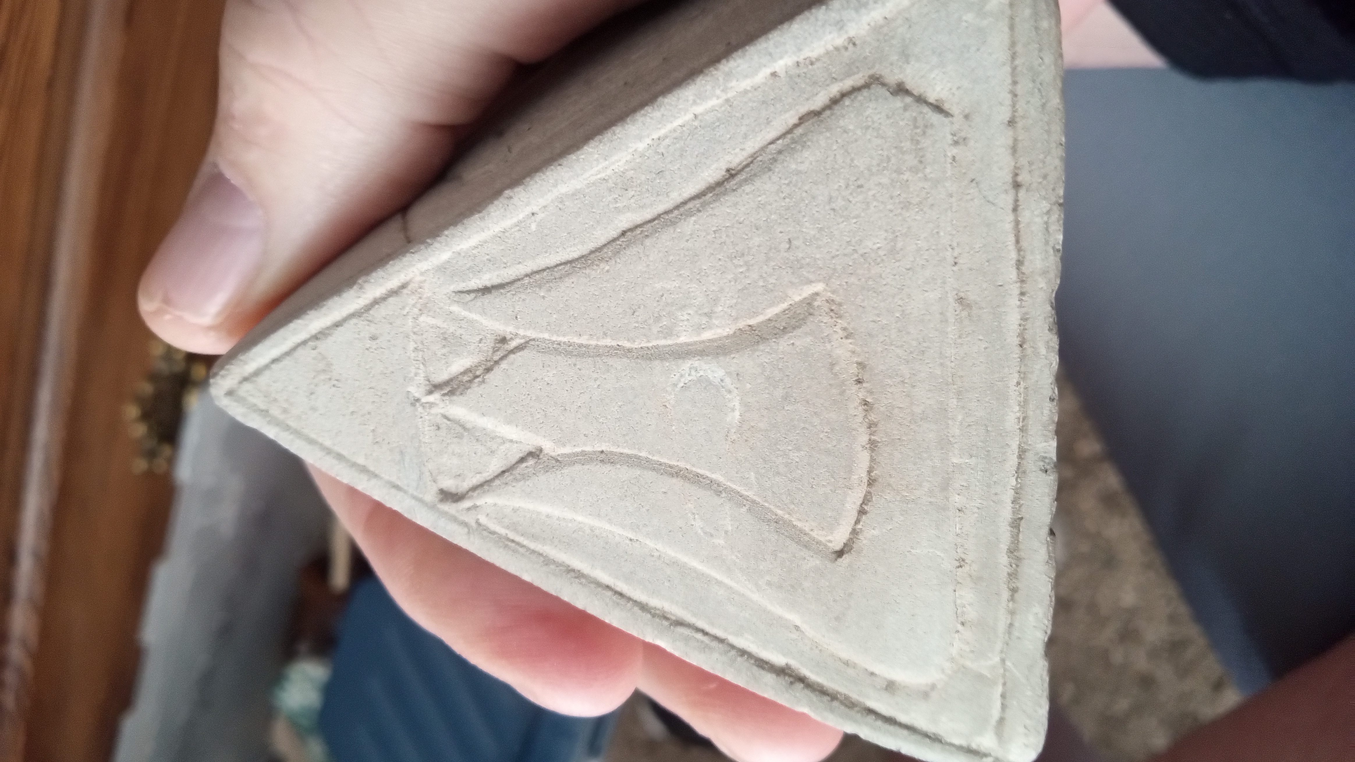 Veined Rock shaped like Pyramid with Symbols - Found in Unmarked Ghost Town NM