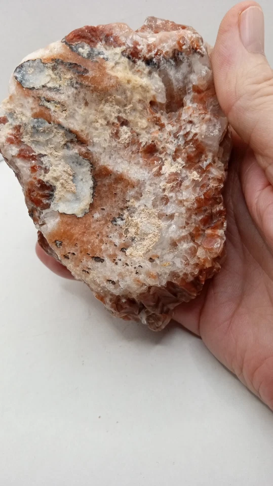 Beautiful Unique Red with White Calcite Specimen
