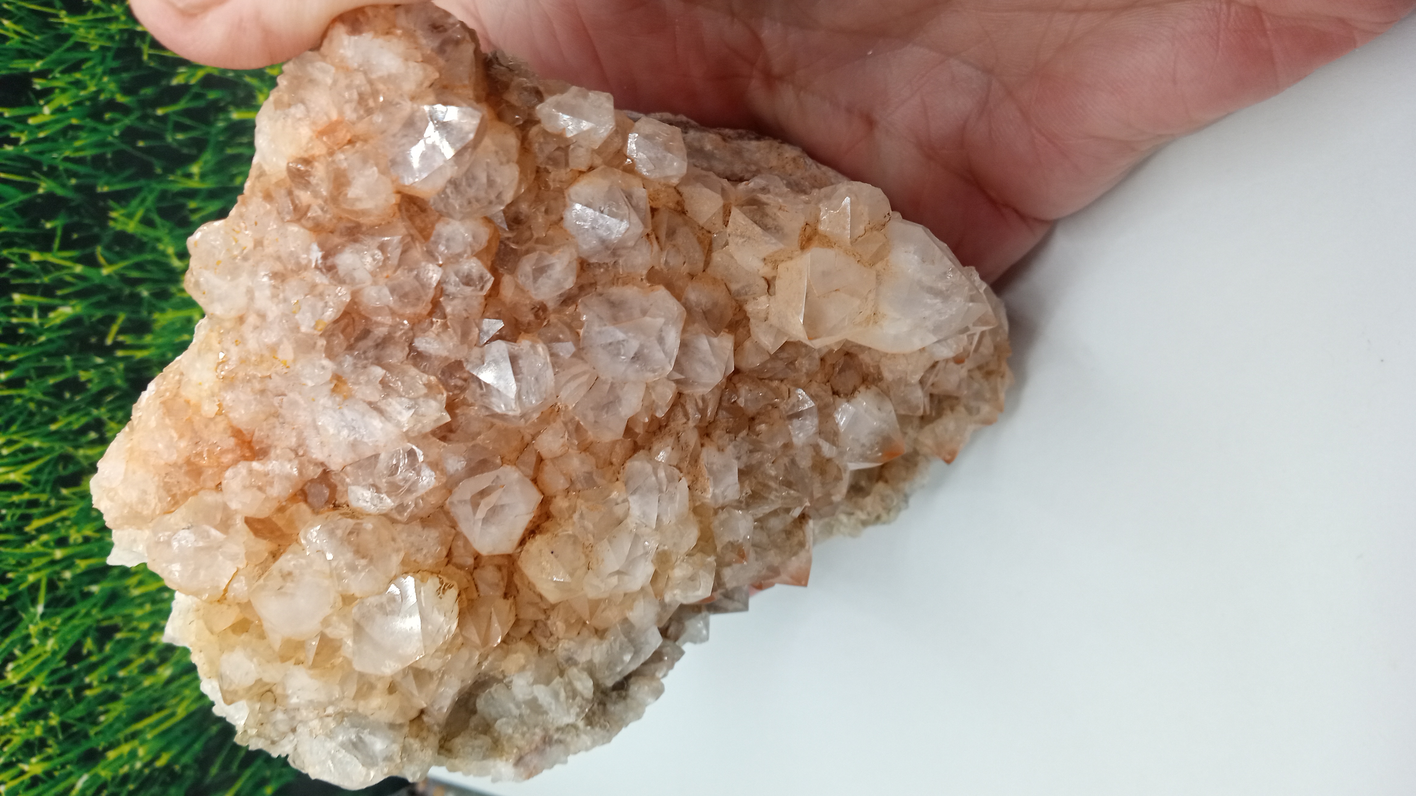 Orange Ferruginous Quartz with Pryamid Points & Quartzite
