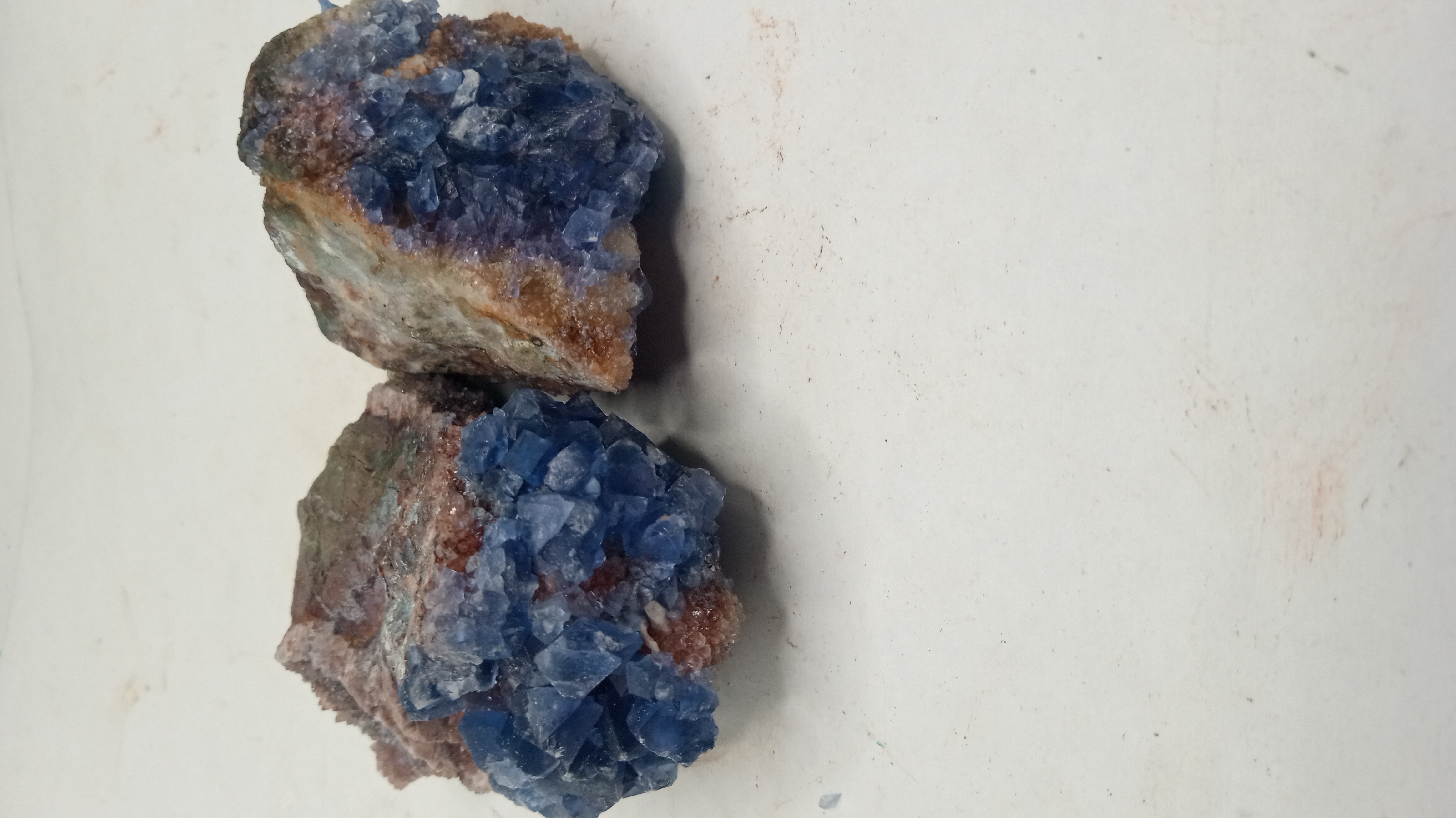 Blue Dark Fluorite Mineral Specimens ( 2 ) Included