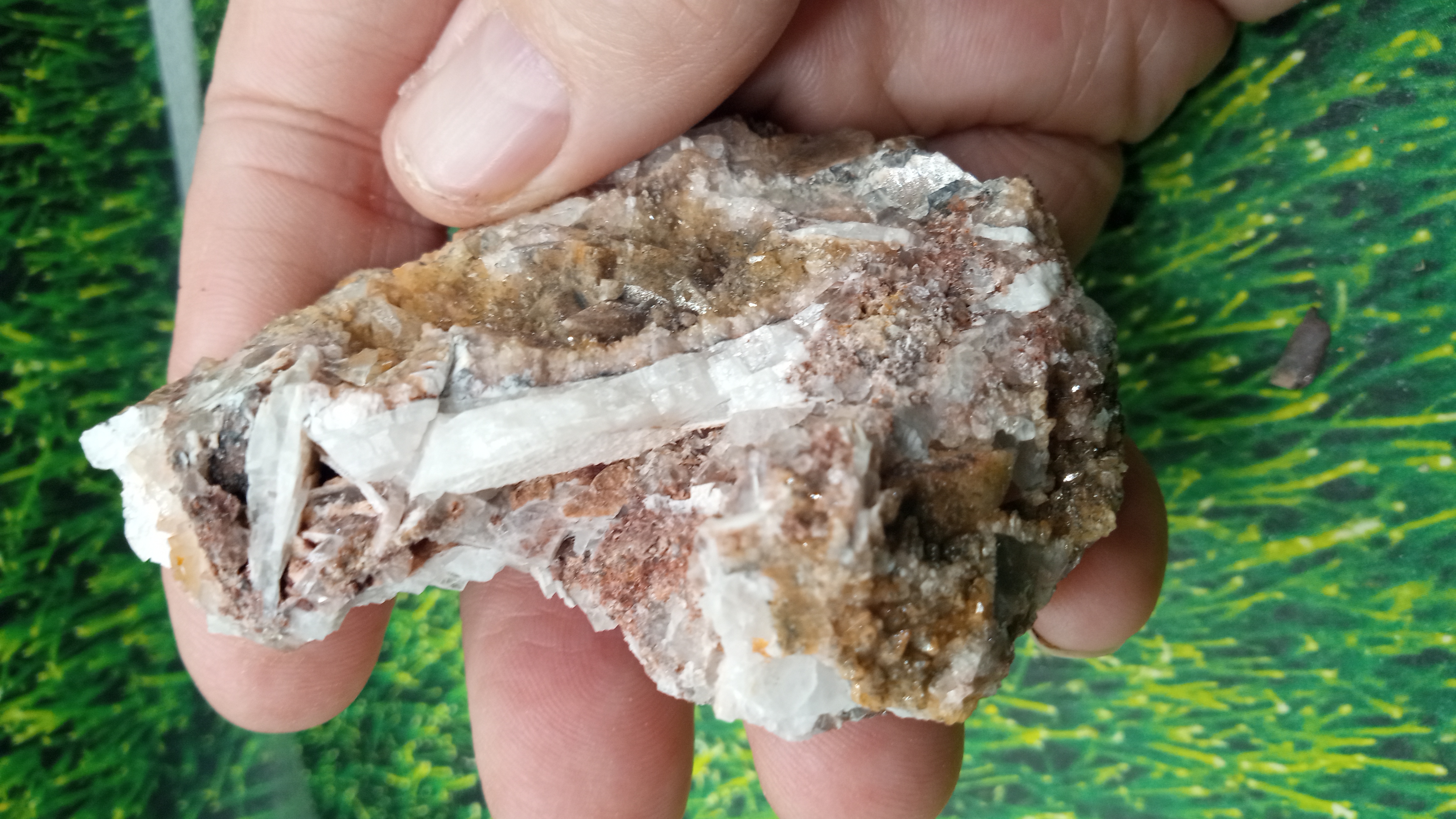 Creedite with Calcite with Display Stand -  Durango Creedite,