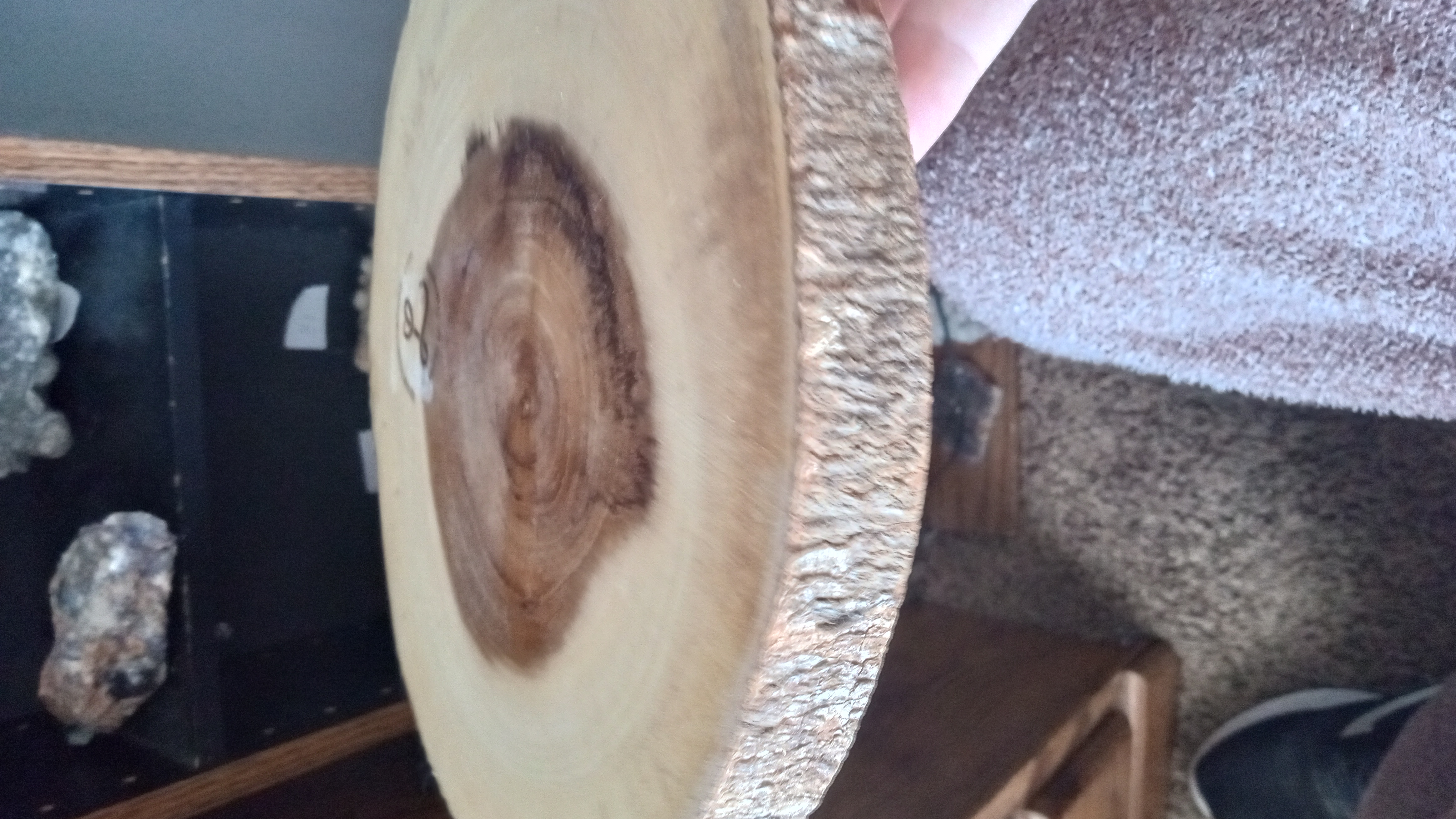 Acacia Bark Slab Lazy Susan  Used in Nice Condition -