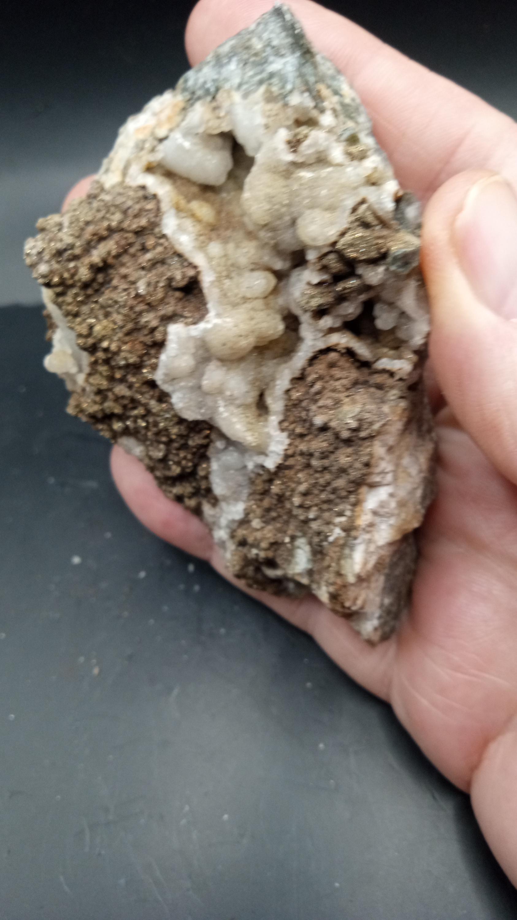Chalcedony with Gold Pyrite Mineral Specimen -