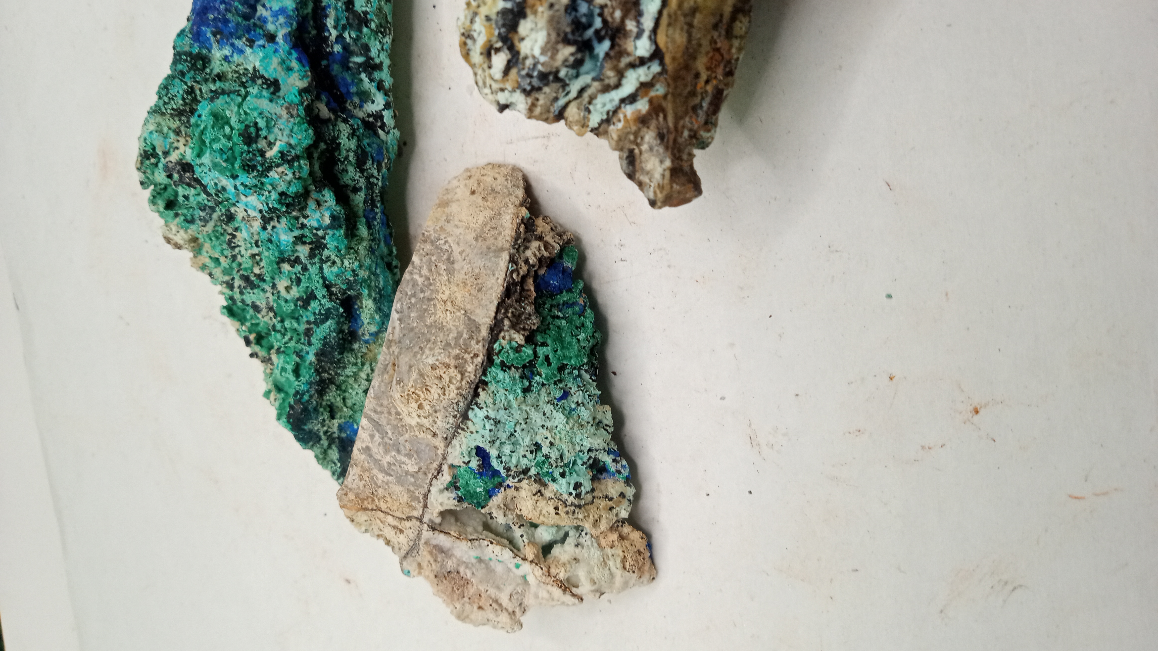 Azurite / Aurichalcite ~ ( 3 ) Included ~ Graphic Mine New Mexico ~
