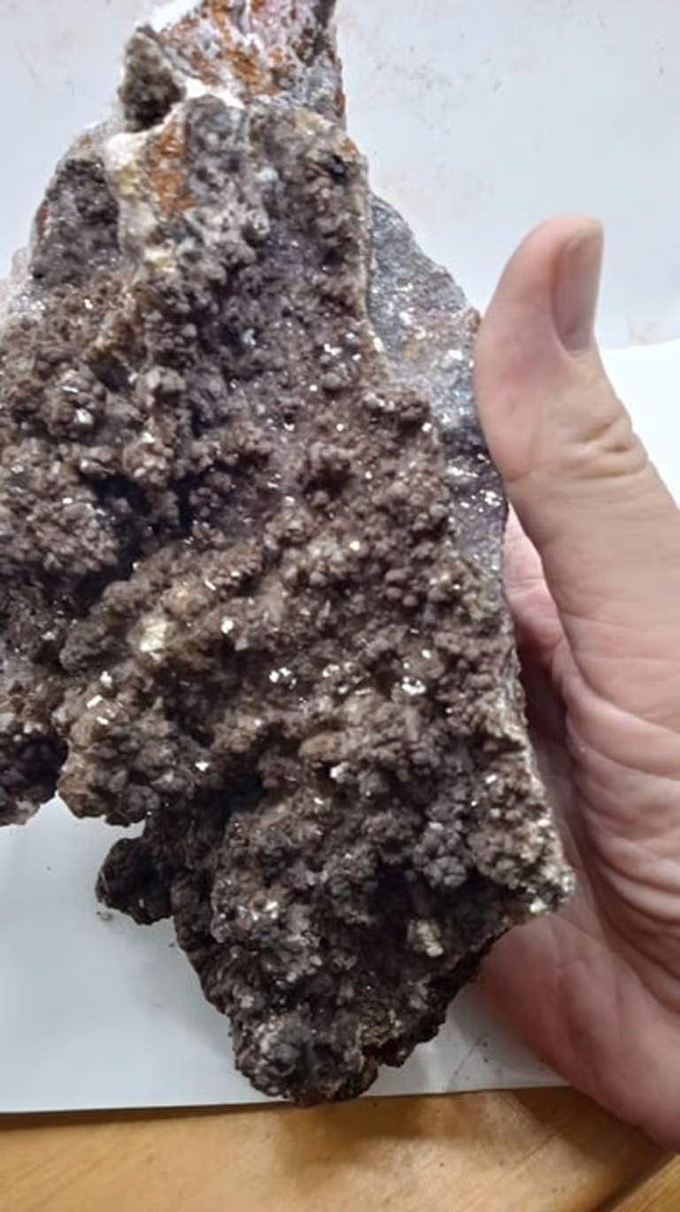 Vanadinite & Calcite Olmiite mineral specimen