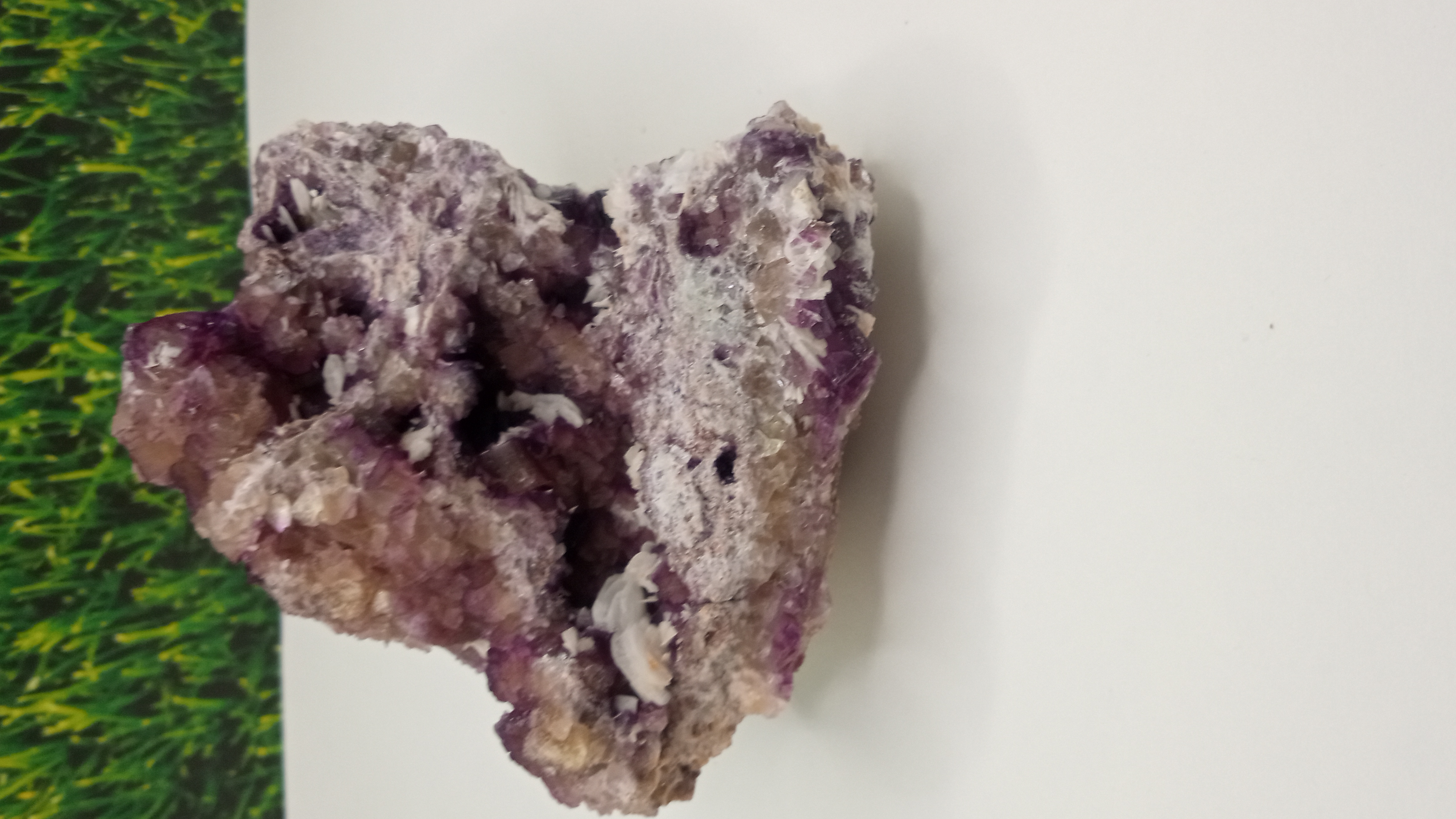 Raspberry colored Unique Fluorite with white blades Hiebert mine,