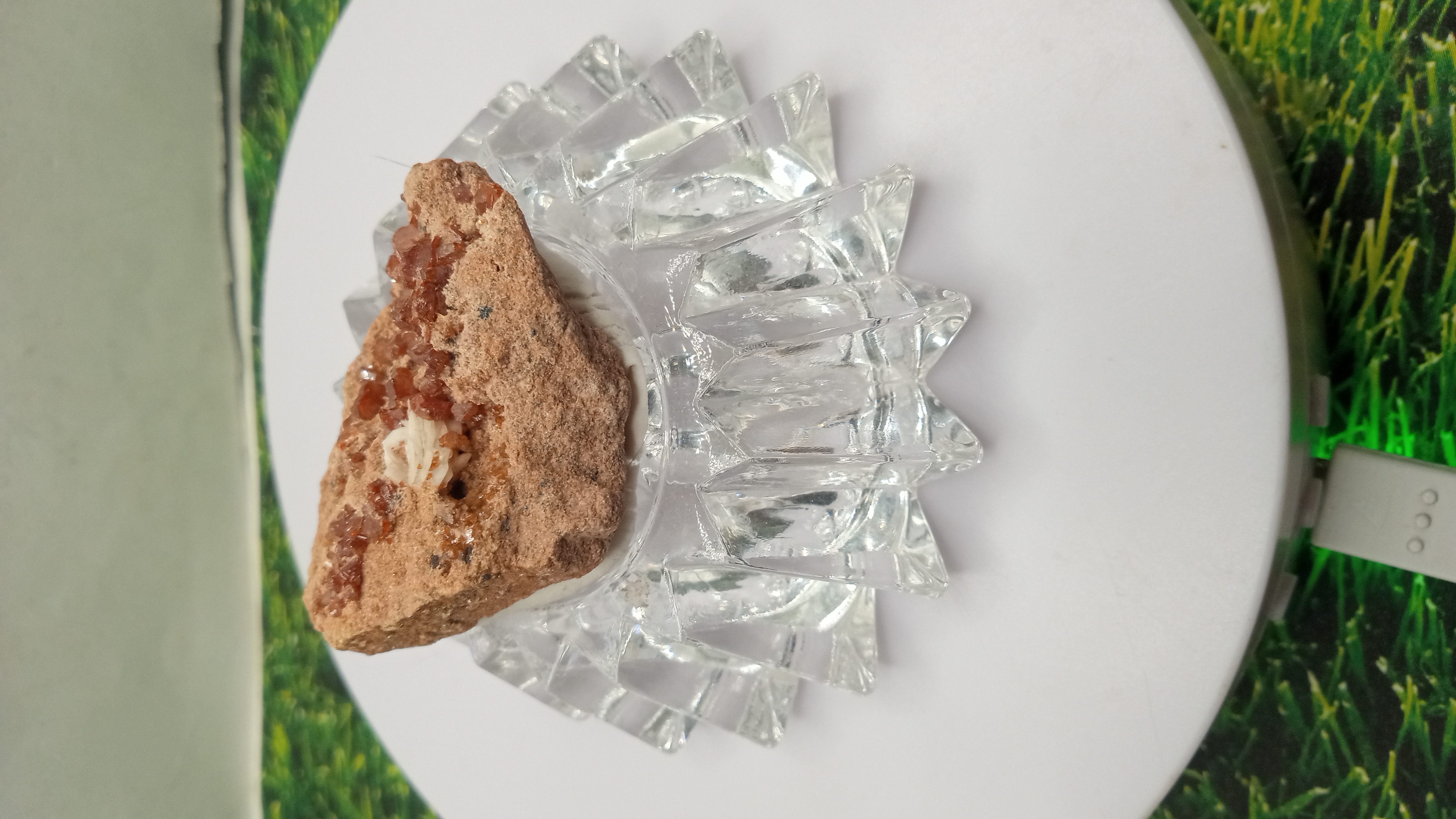 Vanadinite Mineral Specimen w / Glass Stand Mibladen, Morocco