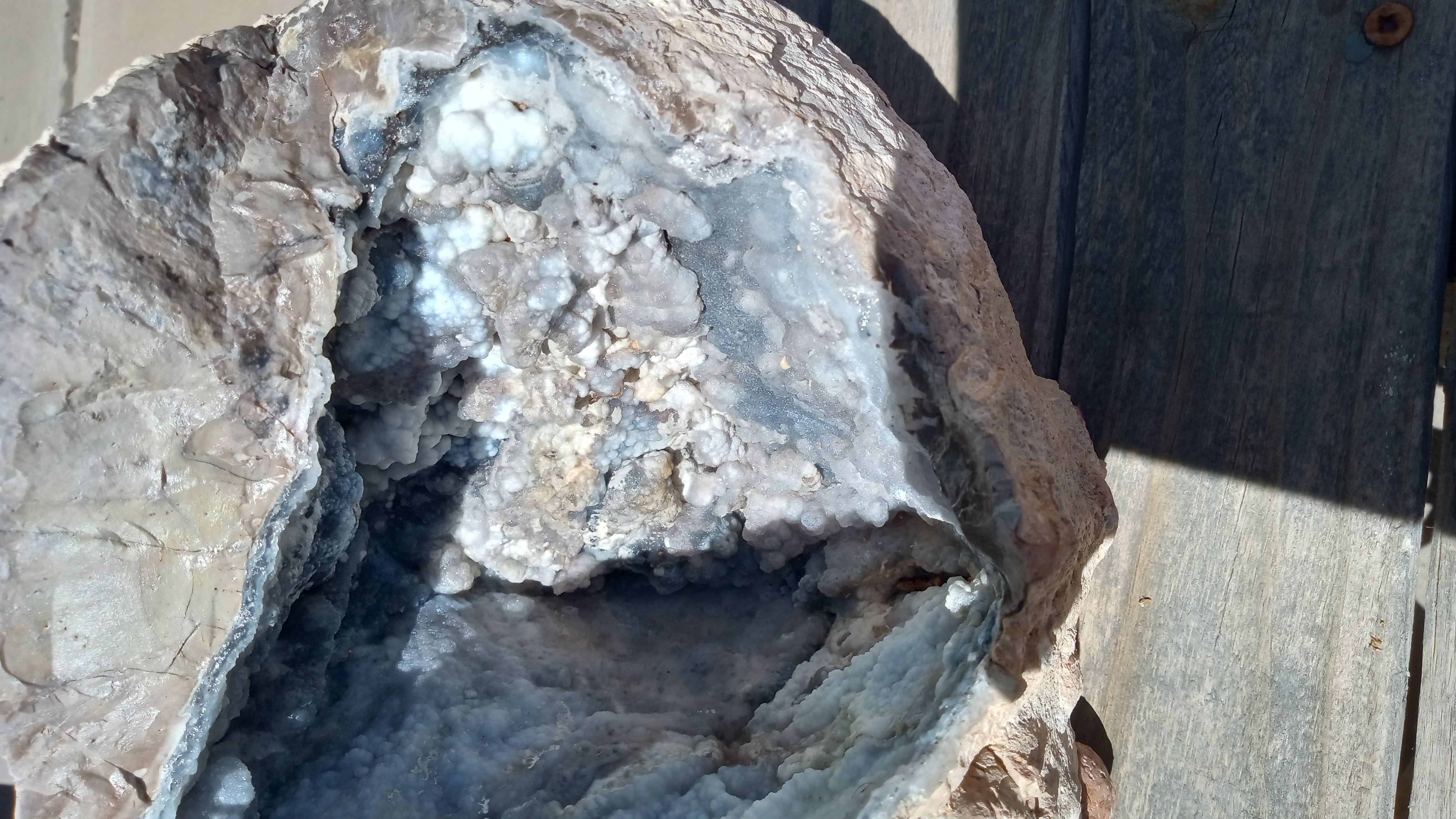 Blue Druzy Chalcedony Giant Geode Mineral Specimen over 19 LBS 11 OZ