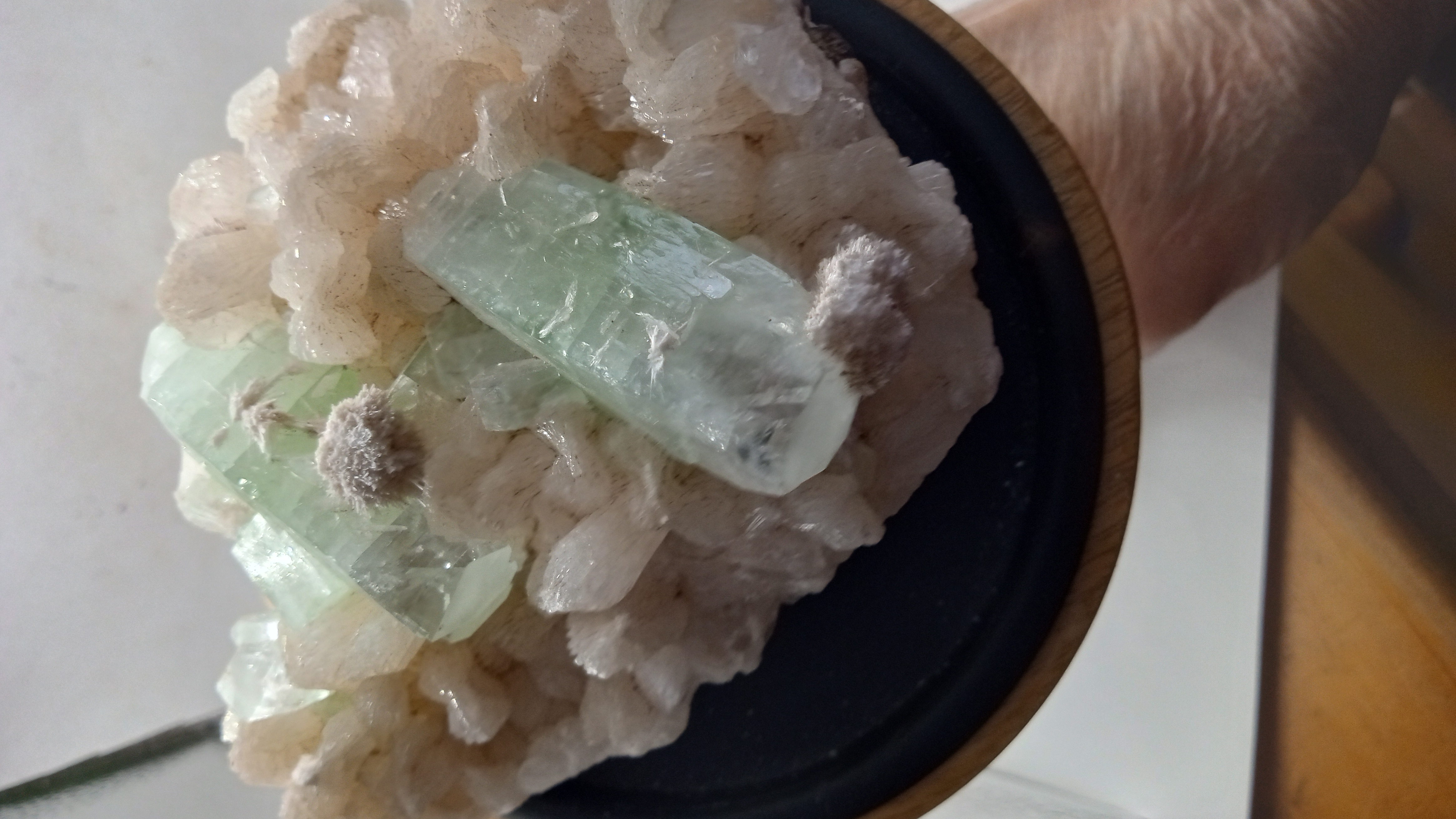 Fluorapophyllite Beautiful Rare Specimen on Stand - India-