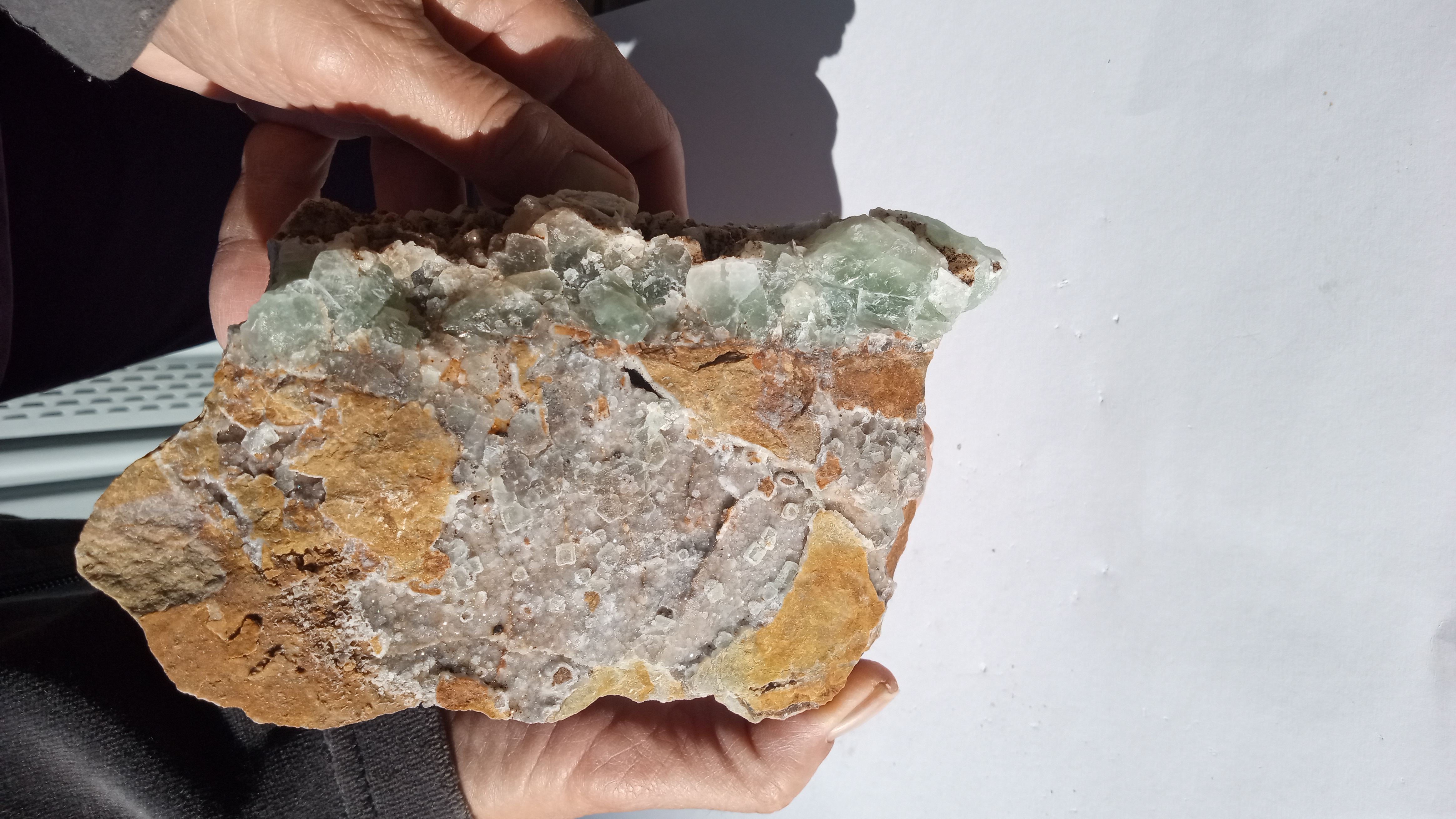 Beautiful Clear & Green Calcite w/ brown colors