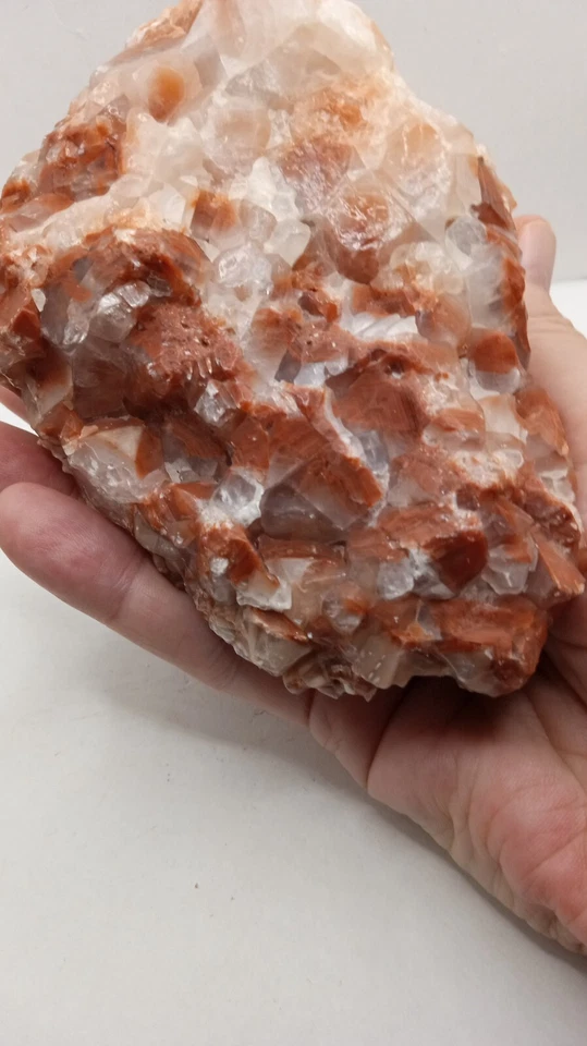 Beautiful Unique Red with White Calcite Specimen