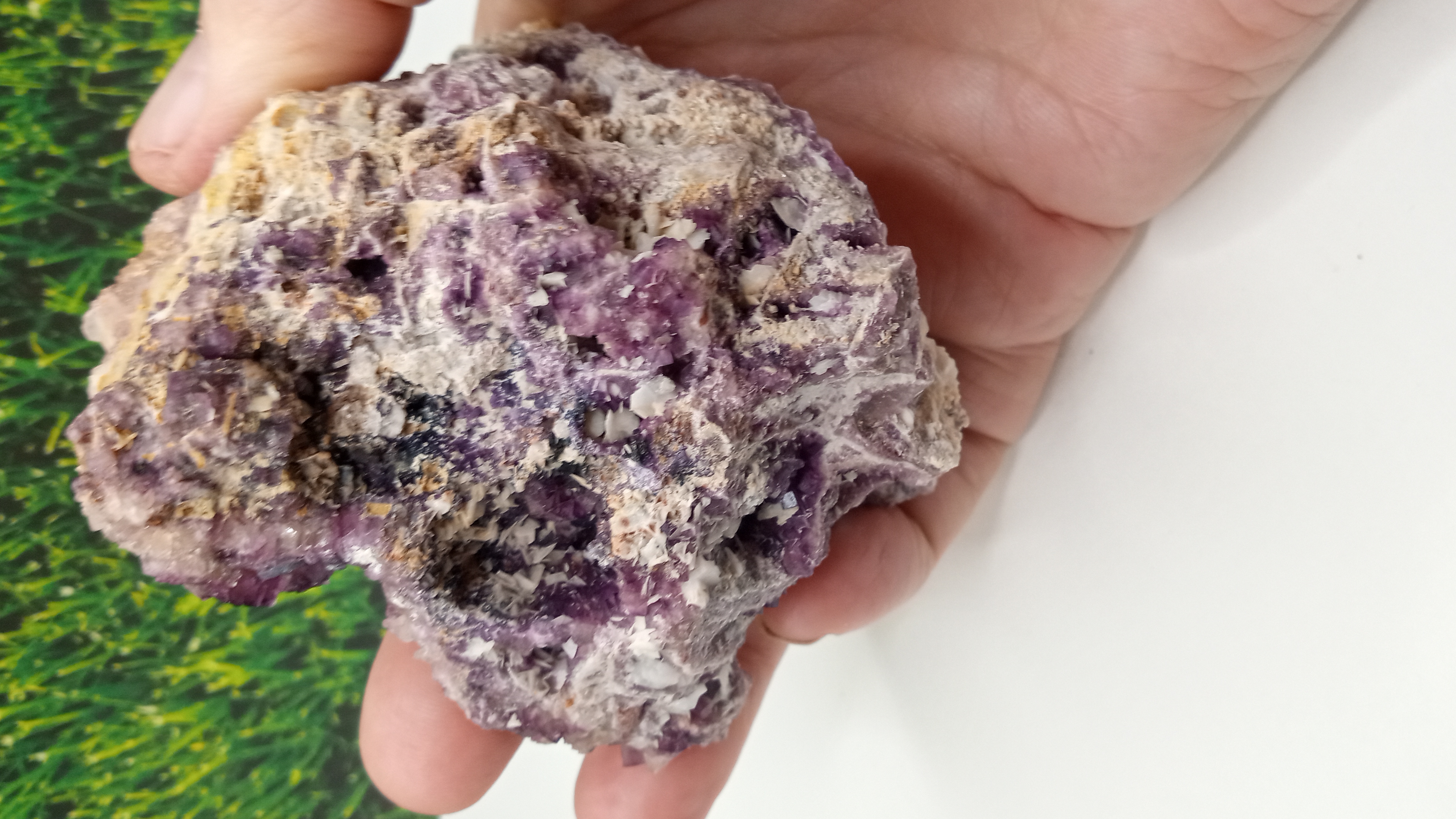 Raspberry colored Unique Fluorite with white blades Hiebert mine,