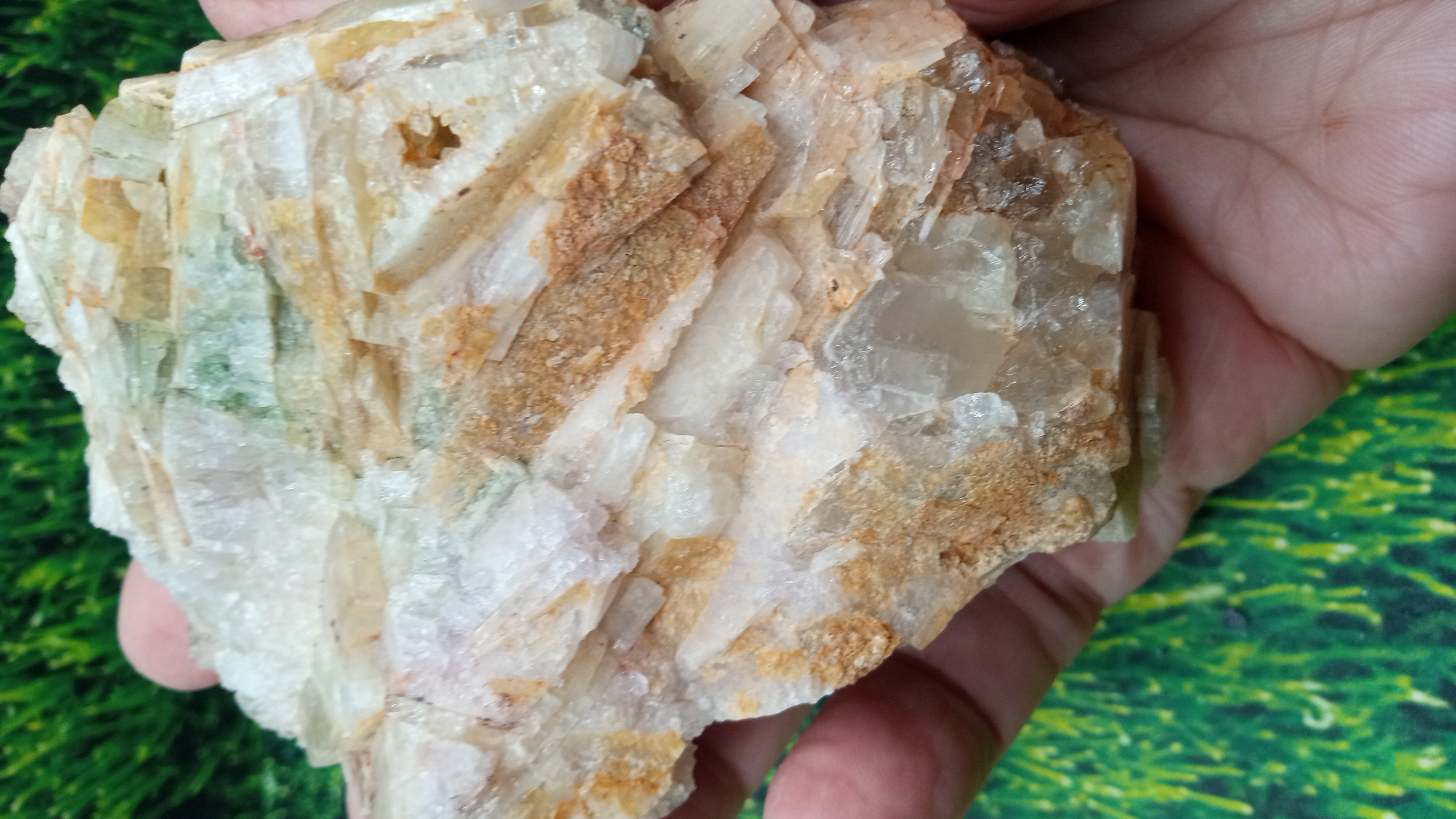 Beautiful Red Quartz Cubes w/ Clear & Green Calcite ~