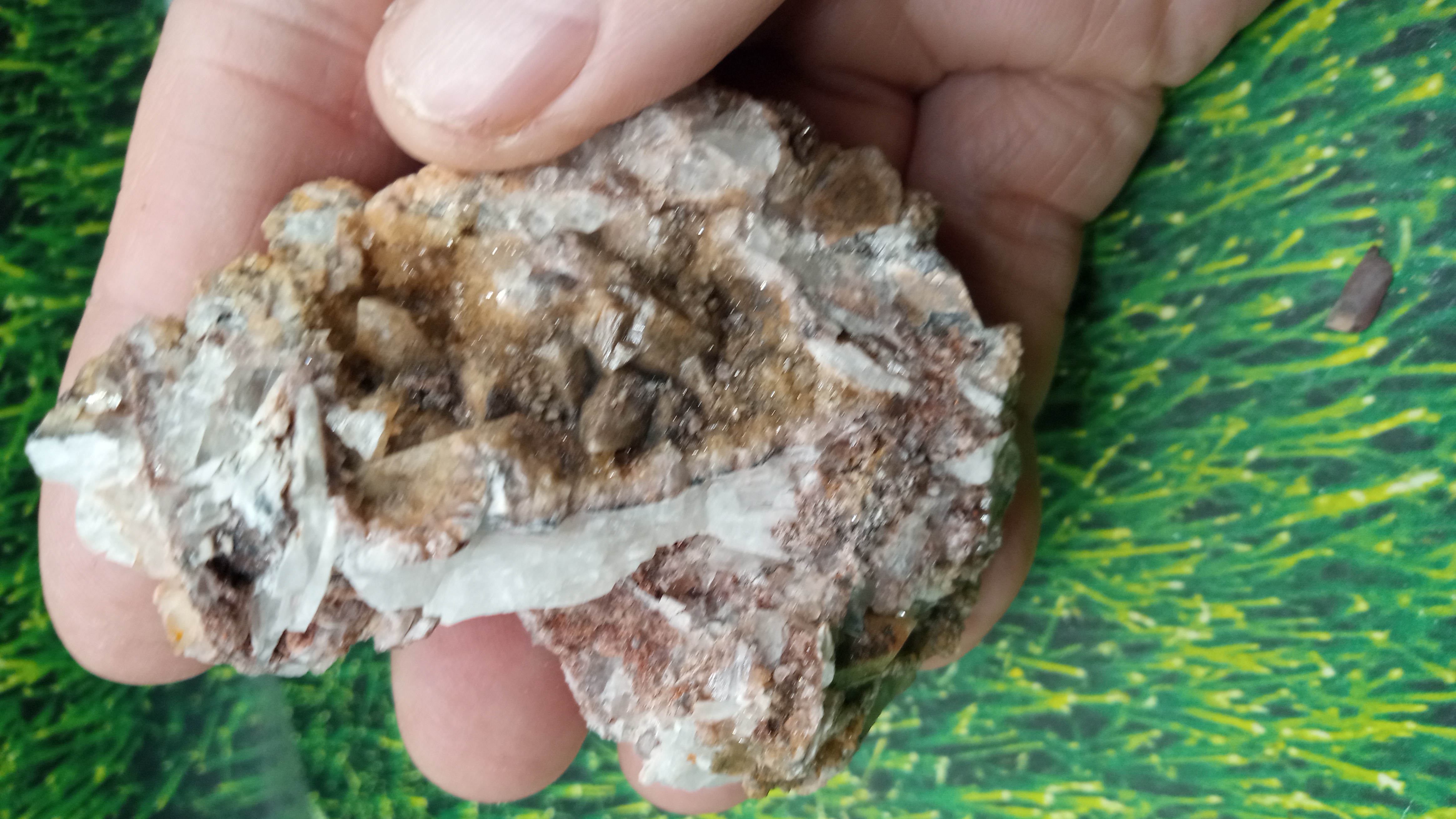 Creedite with Calcite with Display Stand - Durango Creedite,