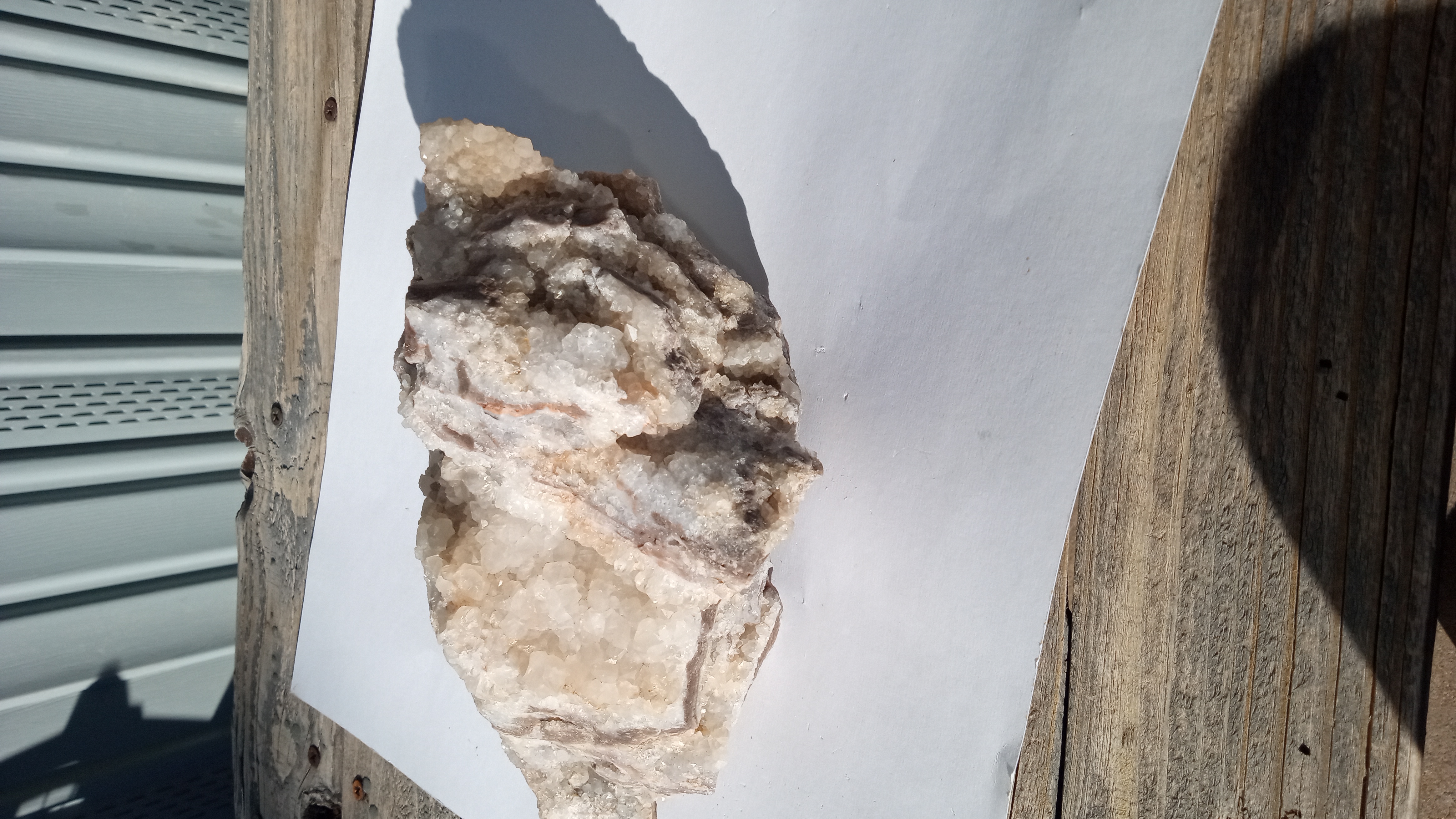 White Calcite wi/ Peach on Limestone - Very Nice Find - Large - New Mexico