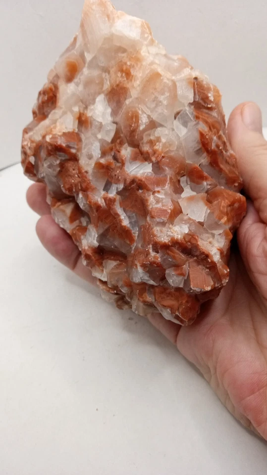 Beautiful Unique Red with White Calcite Specimen