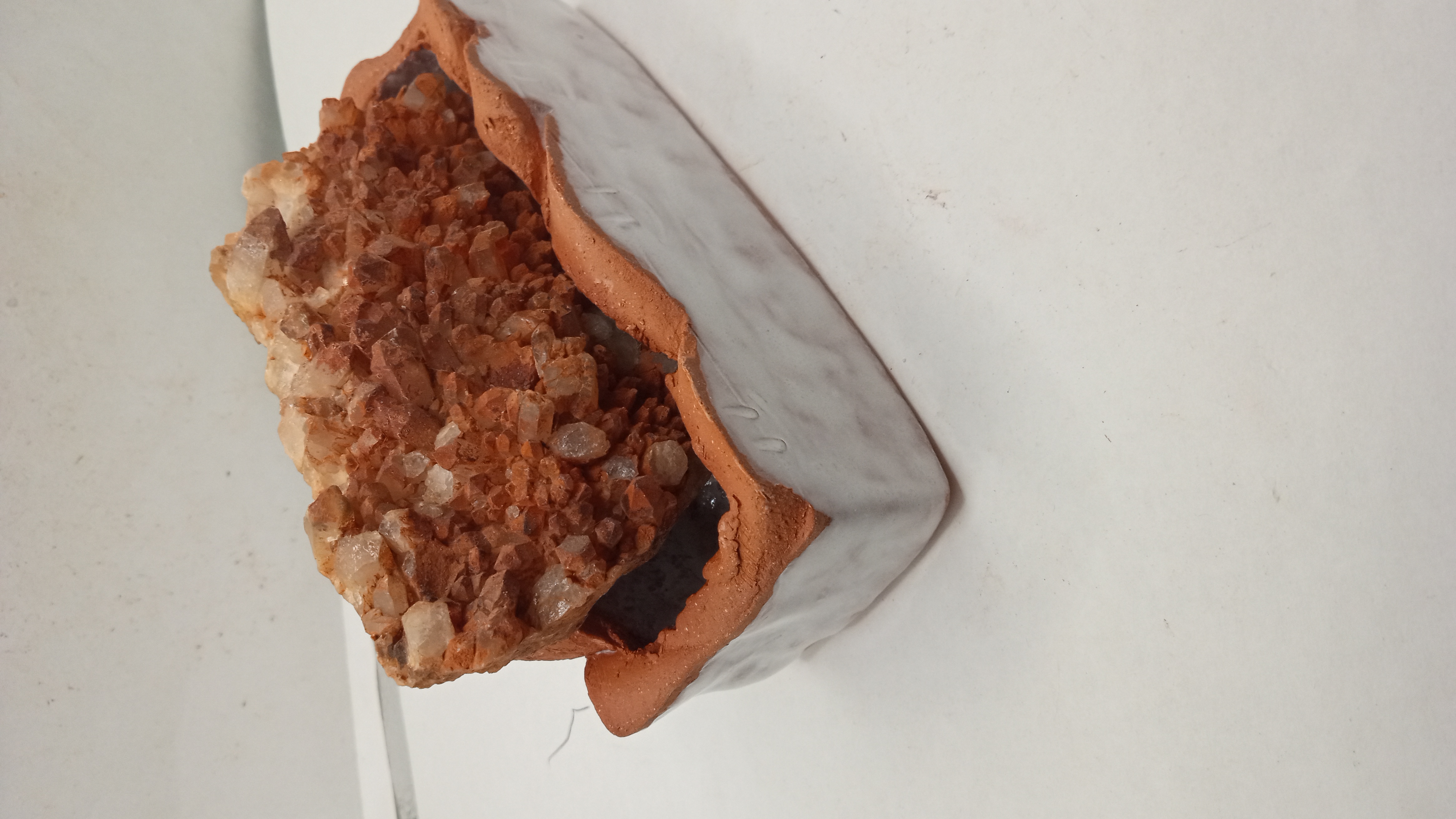 Orange Quartz in Porcelin stand - New Mexico -