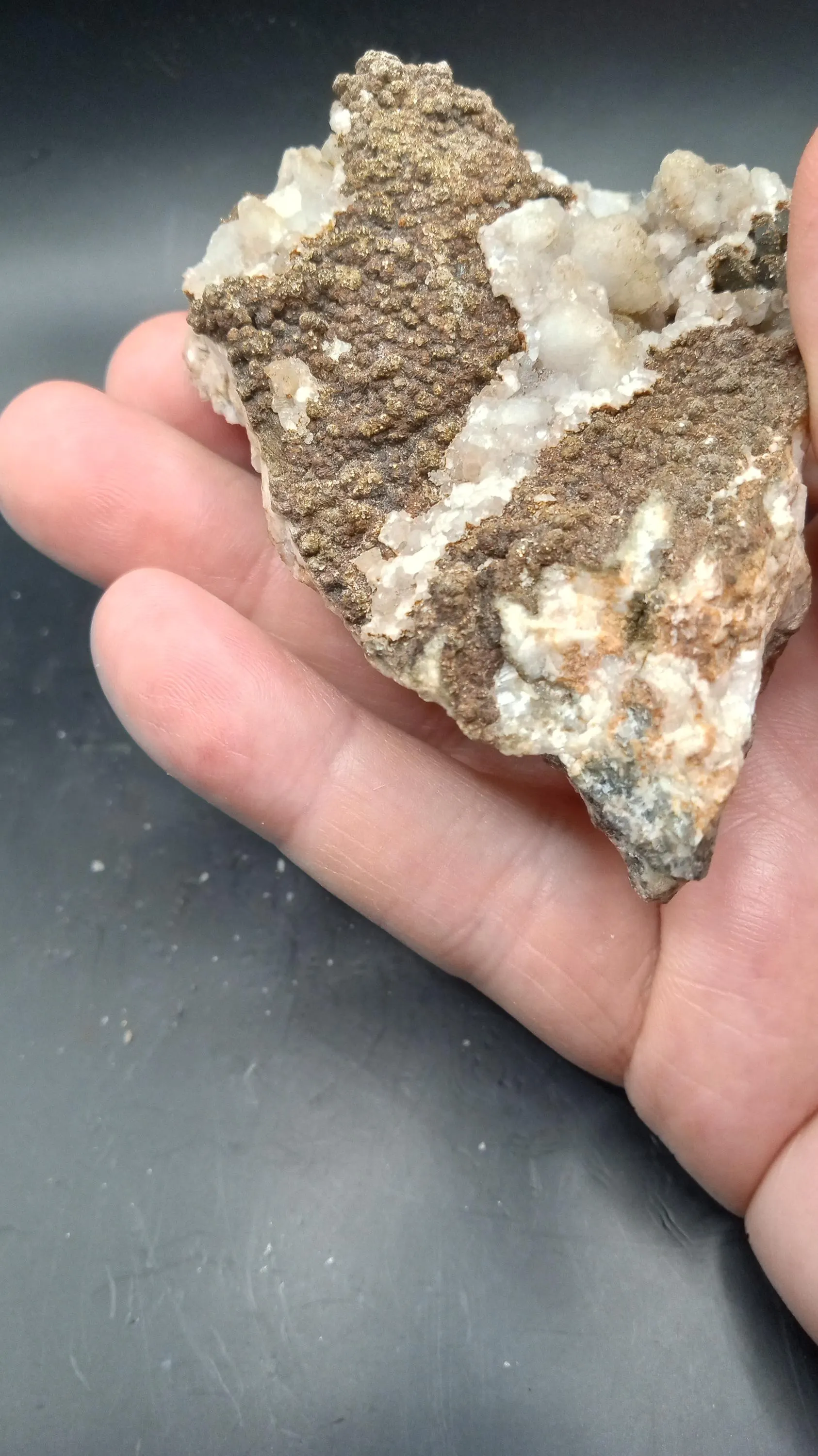 Chalcedony with Gold Pyrite Mineral Specimen -