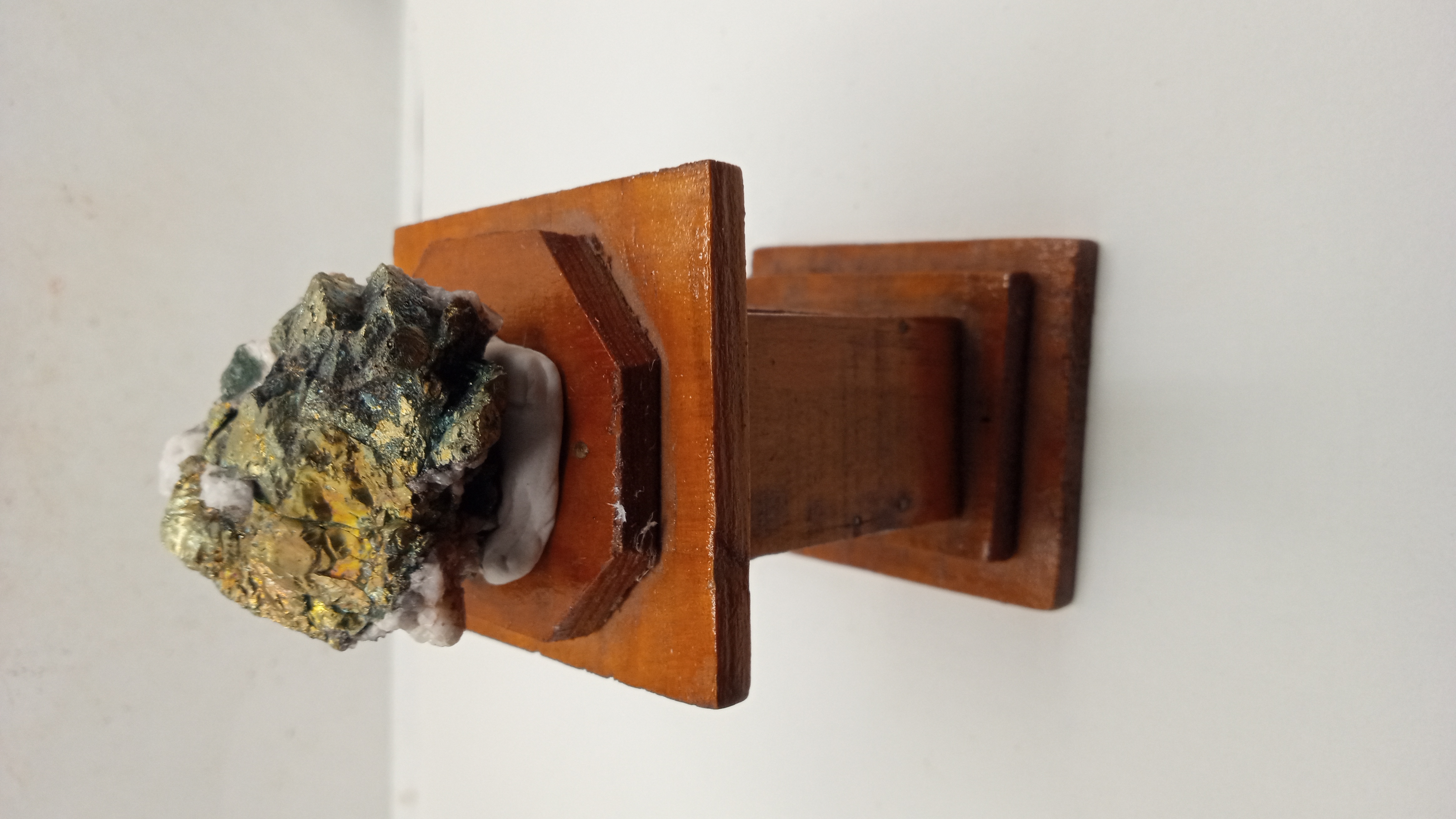 Beautiful Gold Pyrite on Wood Stand -