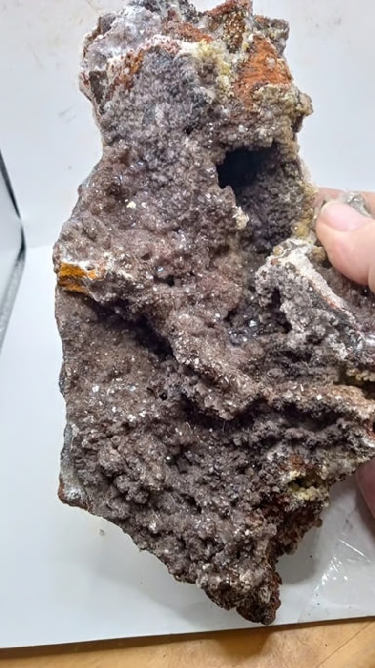 Vanadinite & Calcite Olmiite mineral specimen