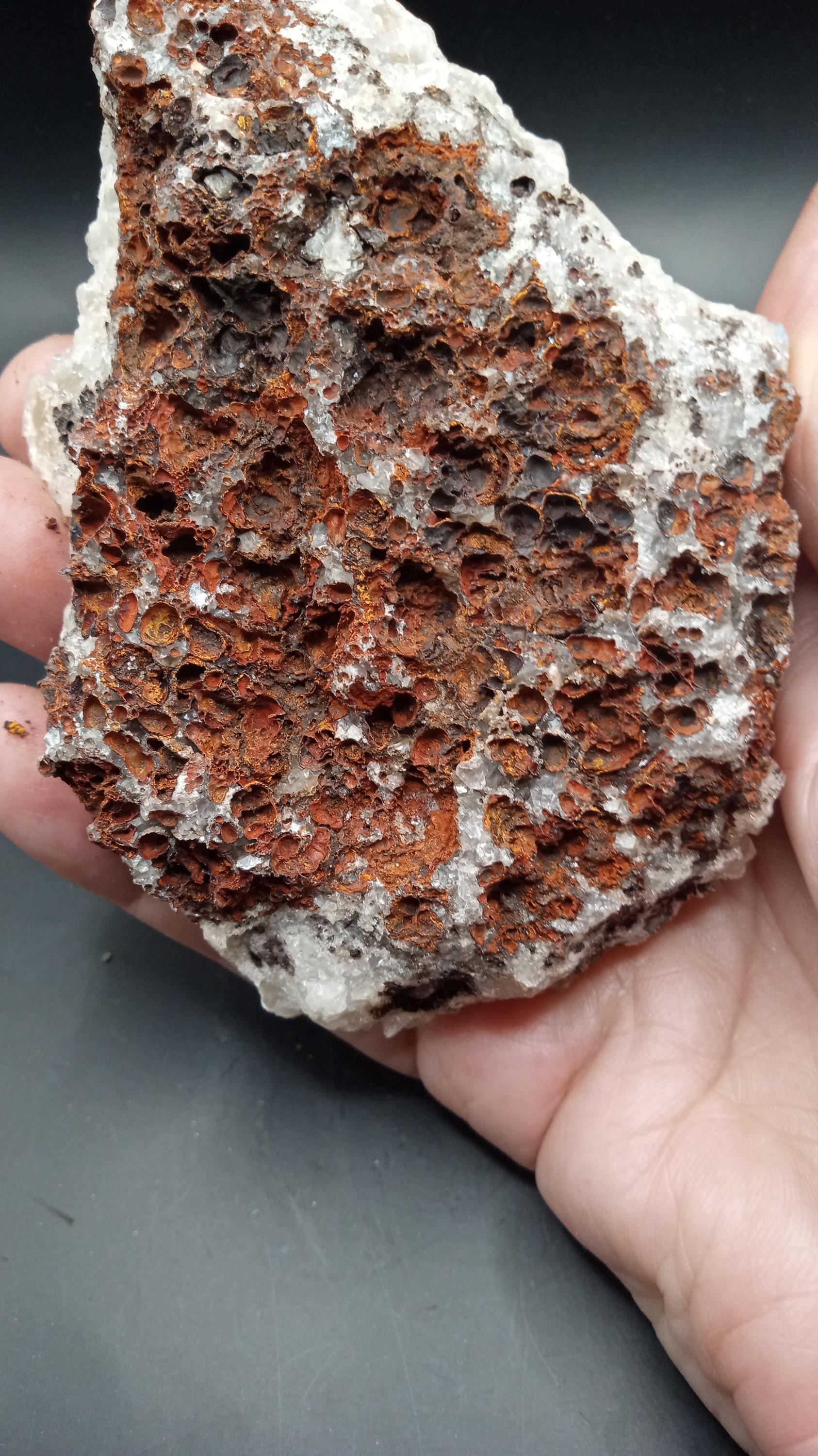 Stilbite Lovely with Red/ White Calcite Crystals