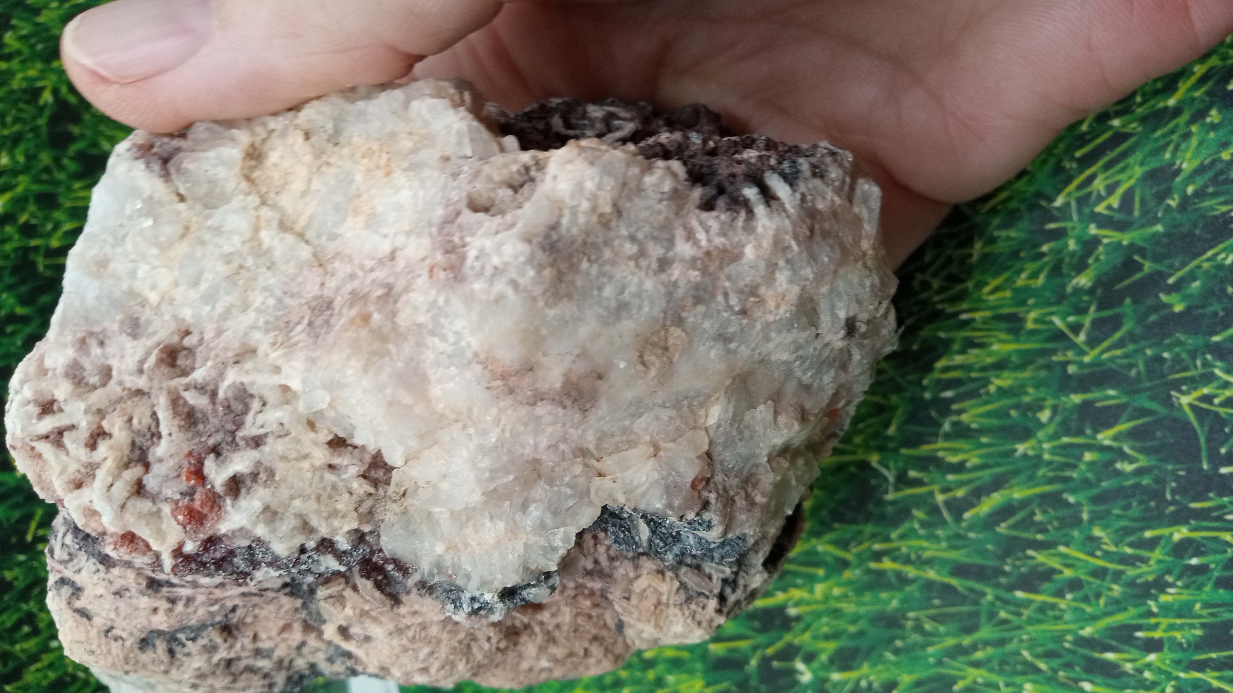 Cerussite with barite / Quartz -  from the Tsumeb Mine in Namibia
