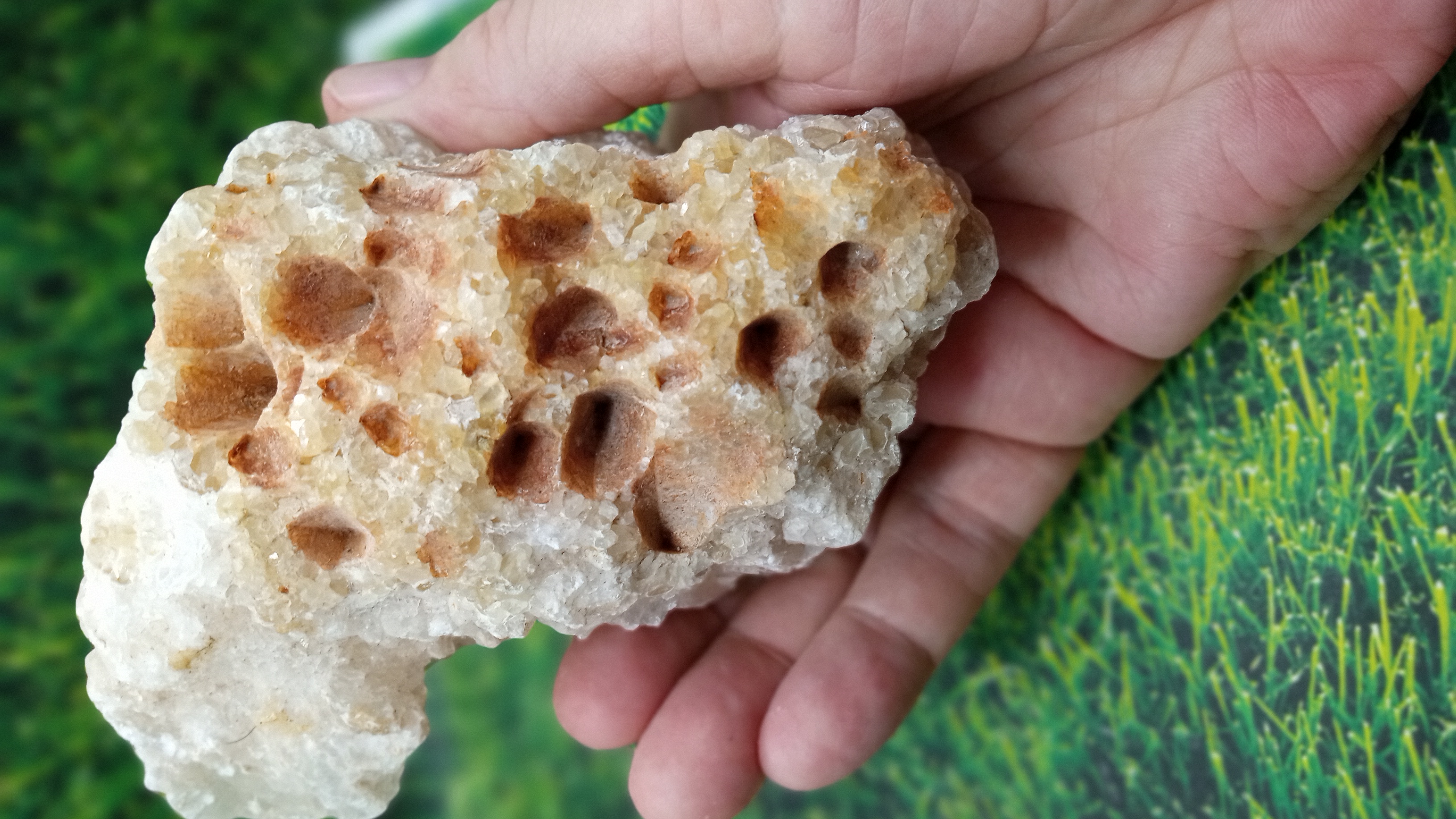 Beautful Large Calcite with unique bee hive holes ~