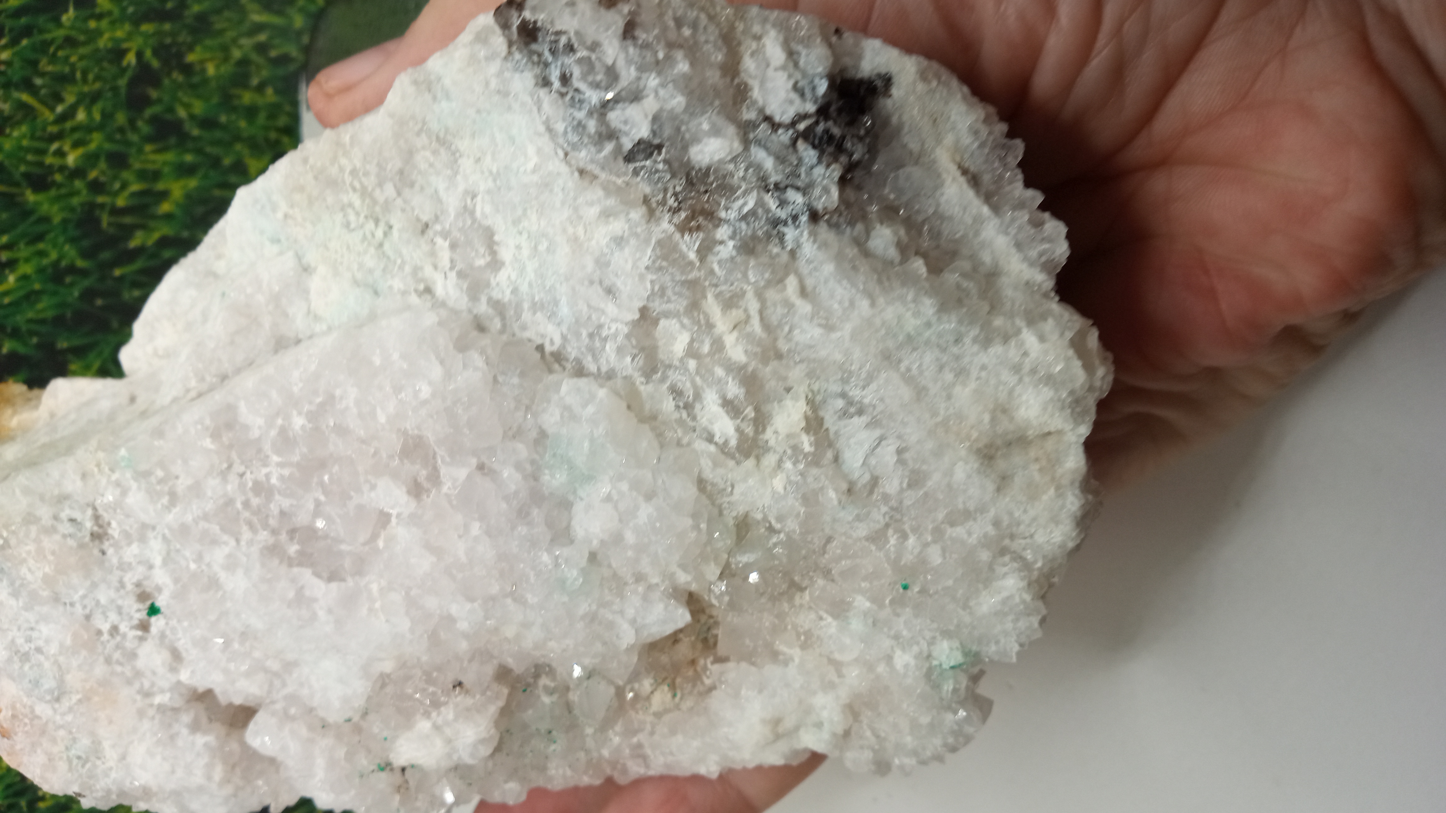 Stunning Large Blue Fluorite w/ Malachite Specimen New Mexico -