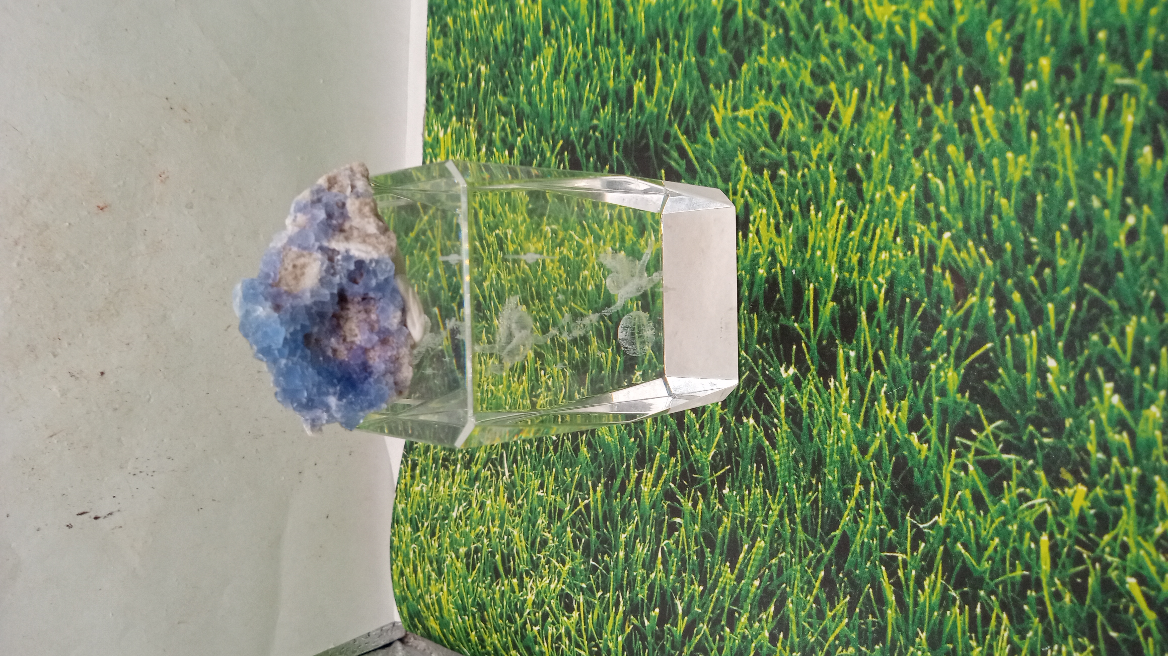 Beautiful Blue Fluorite on Clear Stand - Blanchard Mine - New Mexico -