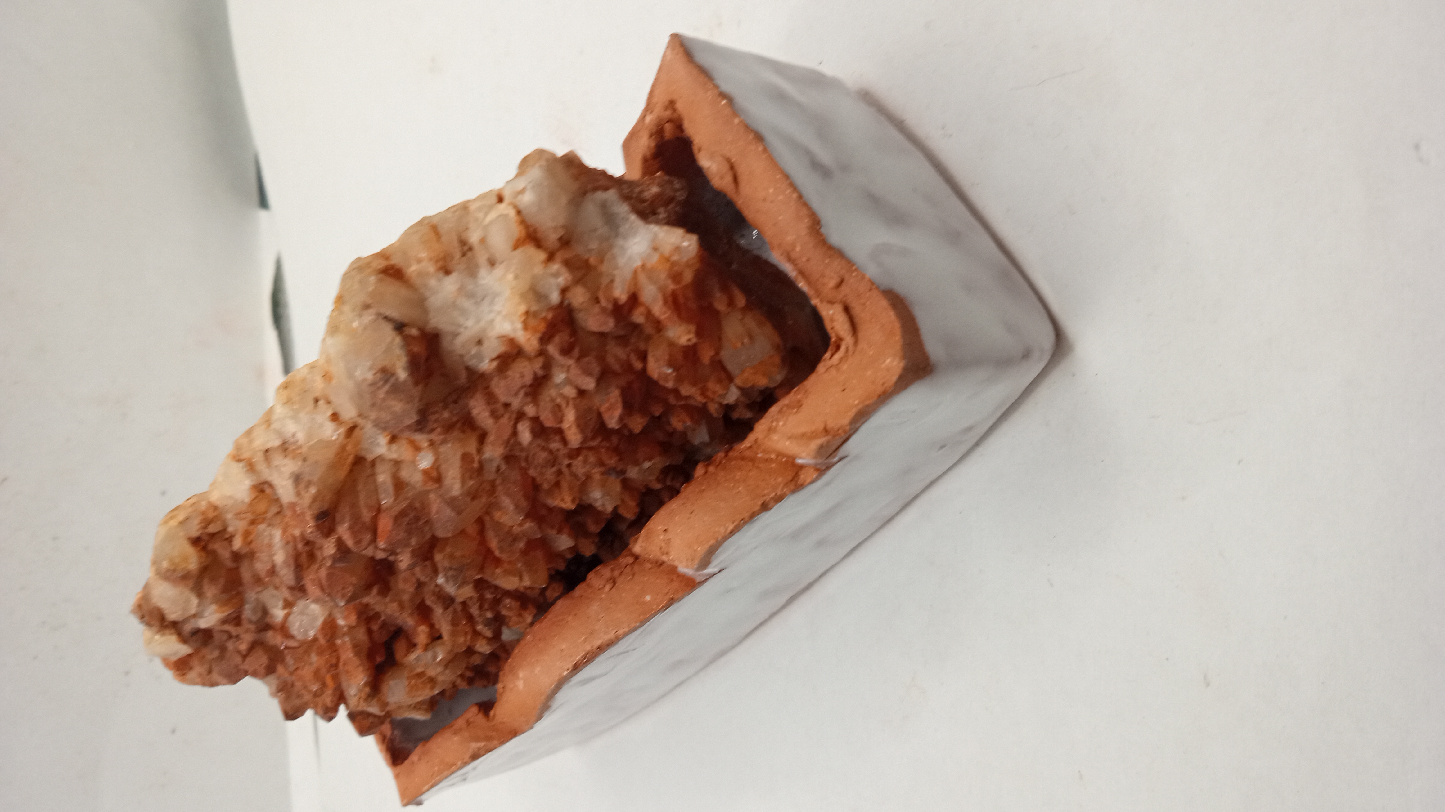 Orange Quartz in Porcelin stand - New Mexico -