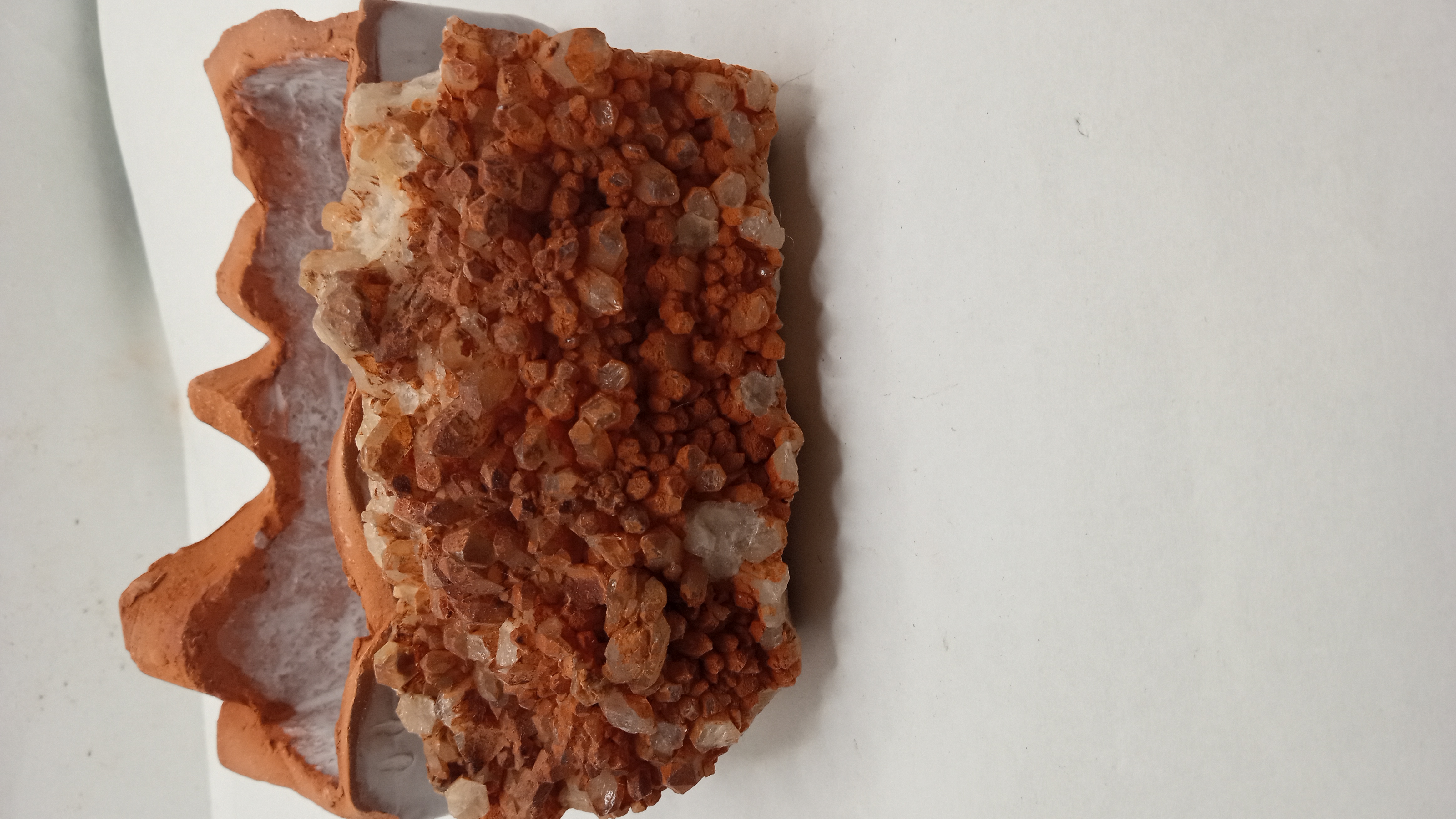 Orange Quartz in Porcelin stand - New Mexico -