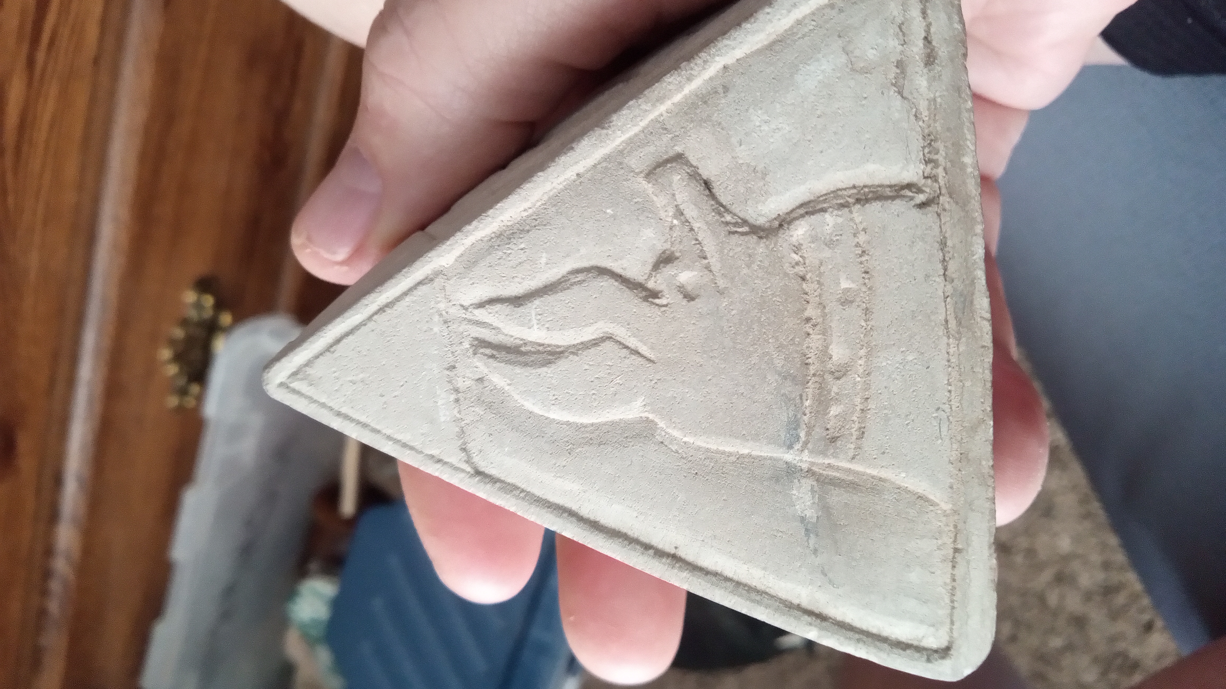 Veined Rock shaped like Pyramid with Symbols - Found in Unmarked Ghost Town NM