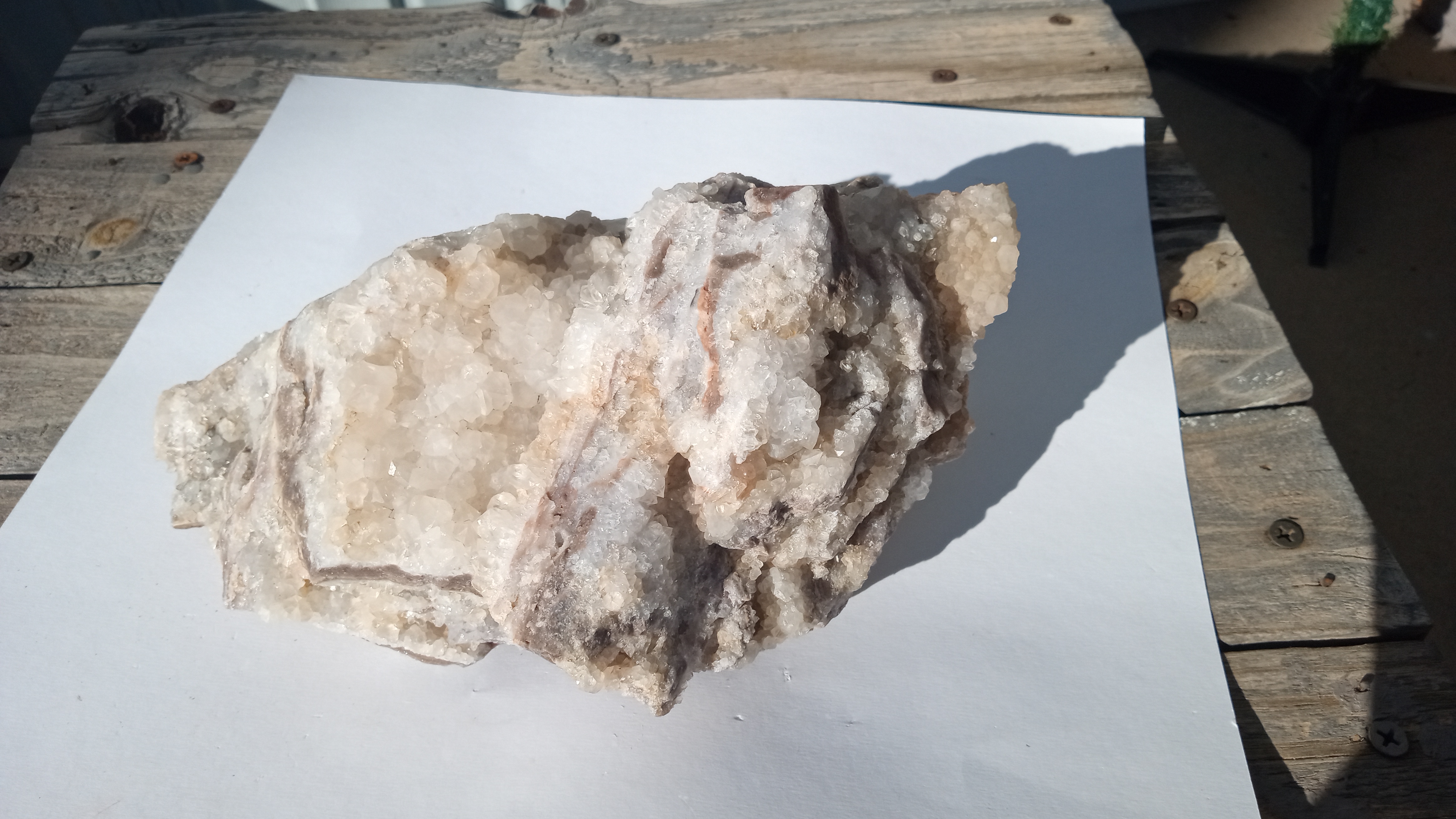White Calcite wi/ Peach on Limestone - Very Nice Find - Large - New Mexico
