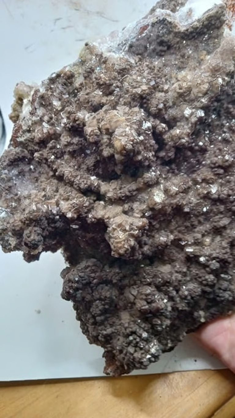 Vanadinite & Calcite Olmiite mineral specimen